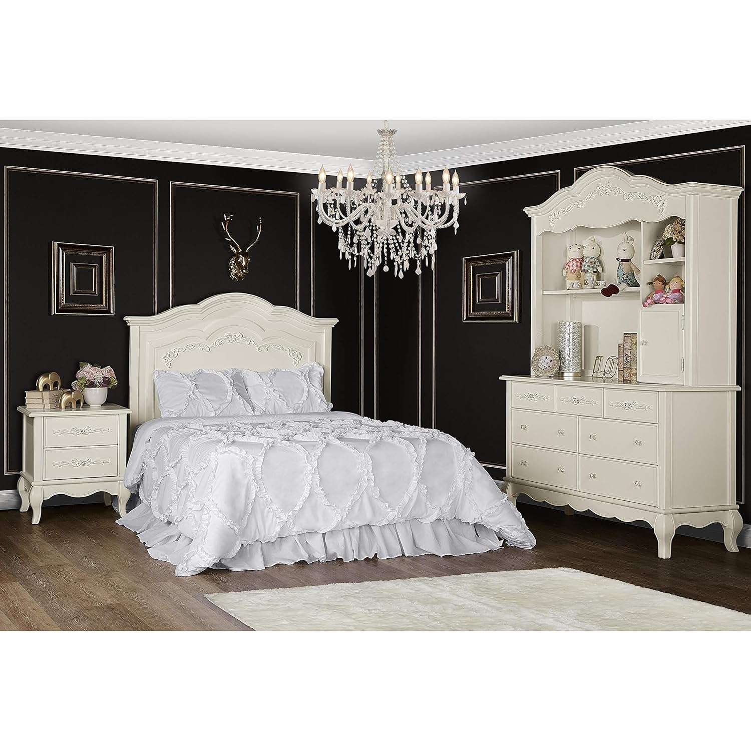 Evolur Riel de cama Aurora en encaje marfil