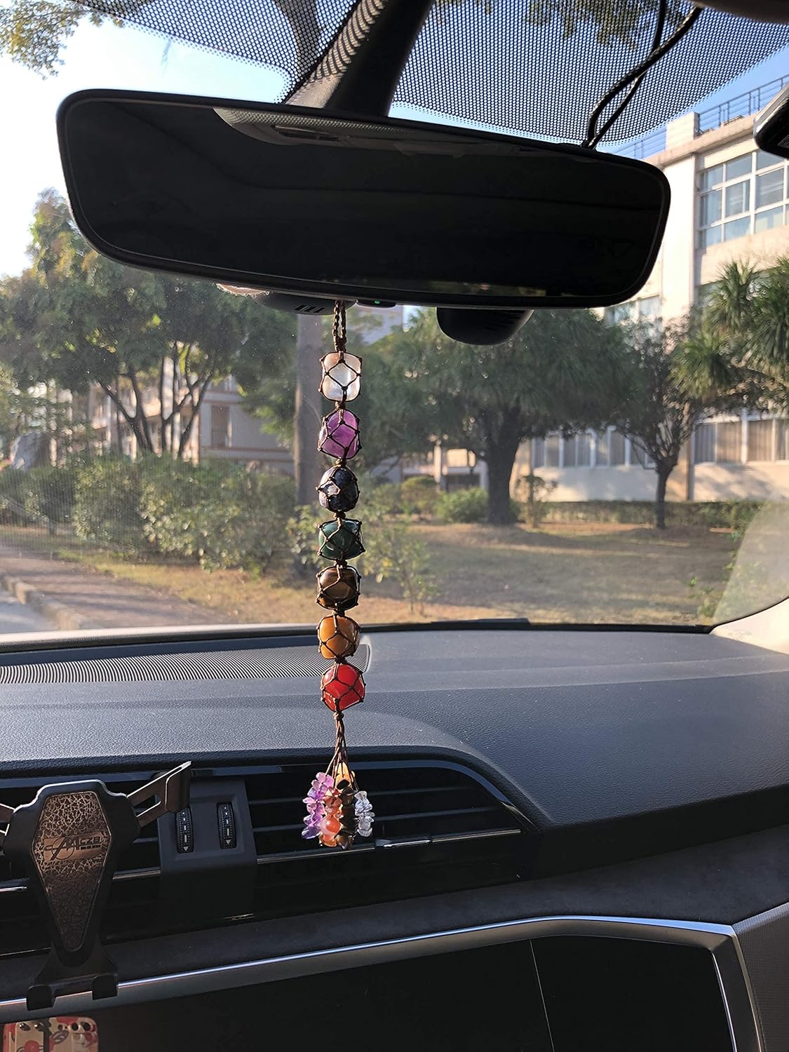 Adornos colgantes hechos a mano 7 chakras piedras crudas decoración del hogar Feng Shui ornamento