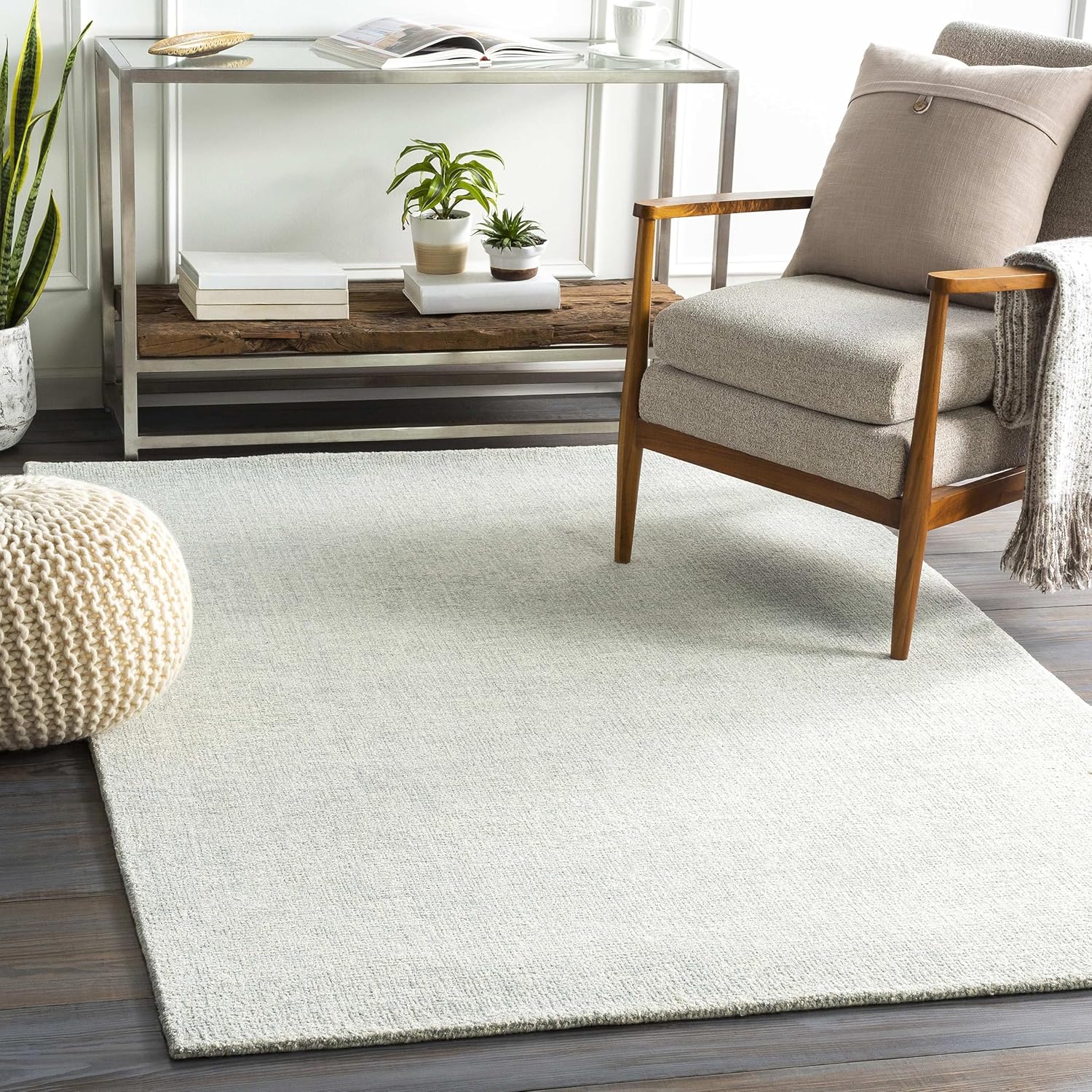 Mark&Day – Alfombra blanca moderna de 8 x 10 pies, alfombra blanca para sala de estar, dormitorio o cocina (8 x 10 pies)