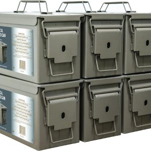 Homestead 50 latas de munición de metal Cal  Nueva caja de munición militar M2A1 de acero, caja de munición hermética y resistente al agua para Homestead 50 latas de munición de metal Cal  Nueva caja de munición militar M2A1 de acero, caja de munición hermética y resistente al agua para