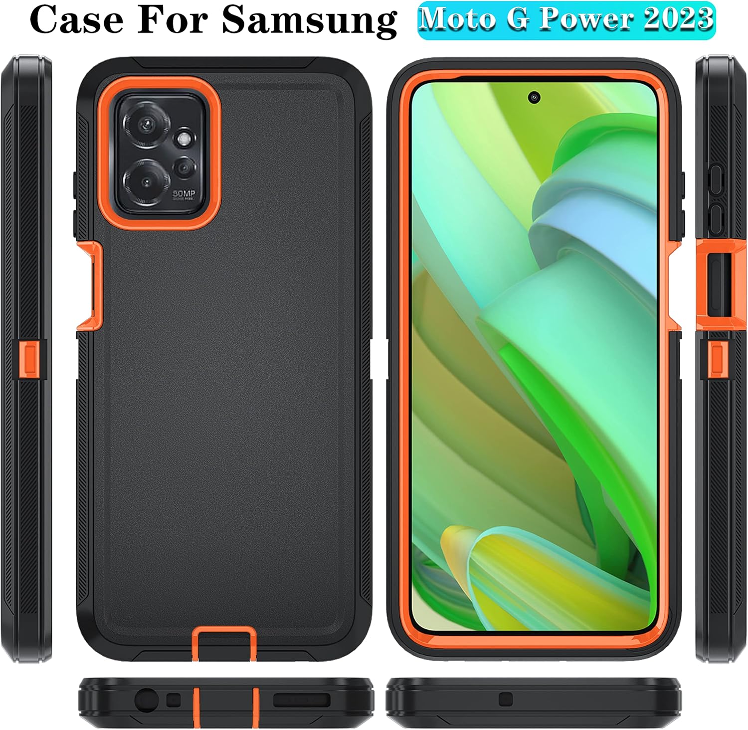 ONOLA Funda para Motorola Moto G Power 5G 2023 con protector de pantalla HD (2 paquetes), no para Moto G Power 2022, a prueba de golpes, a prueba de