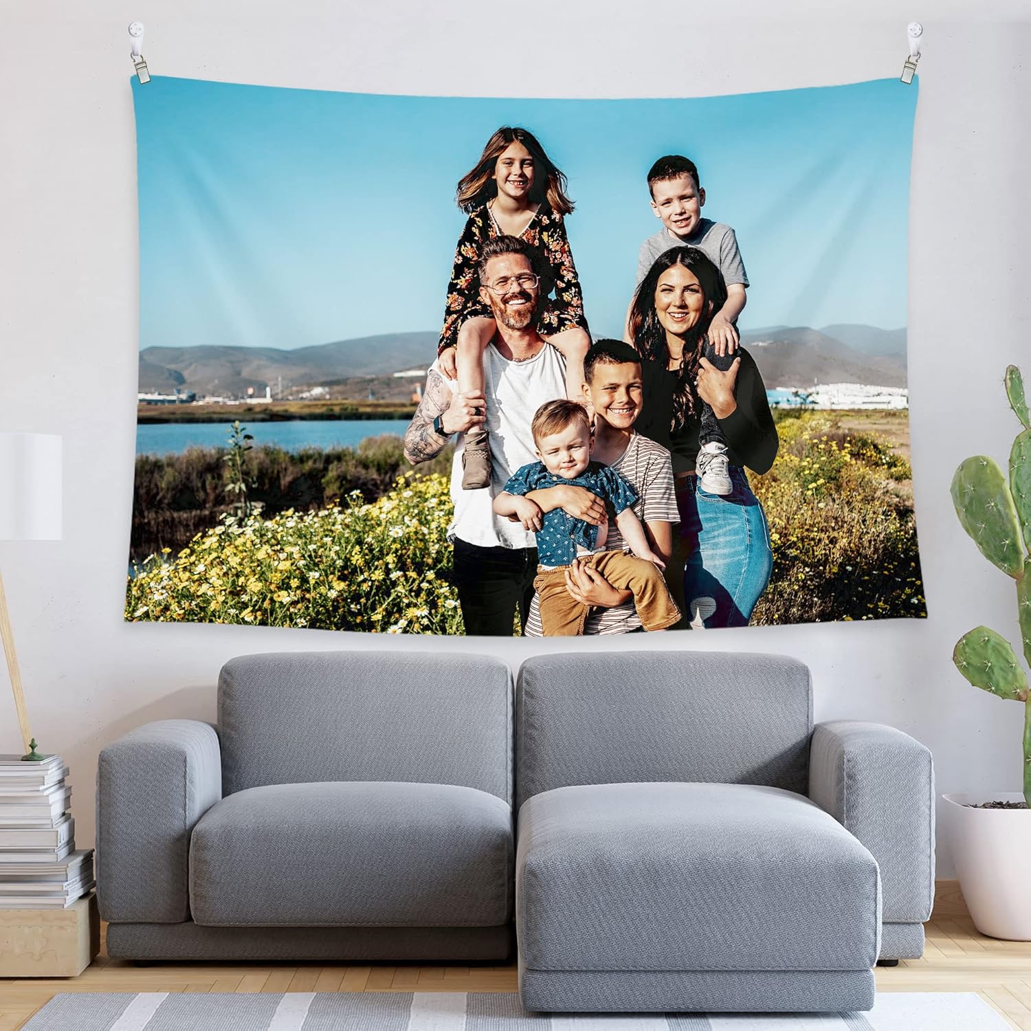 BLINGPAINTING Tapiz personalizado para cargar imágenes personalizables, telón de fondo personalizado, crea tu propio tapiz para colgar en la pared