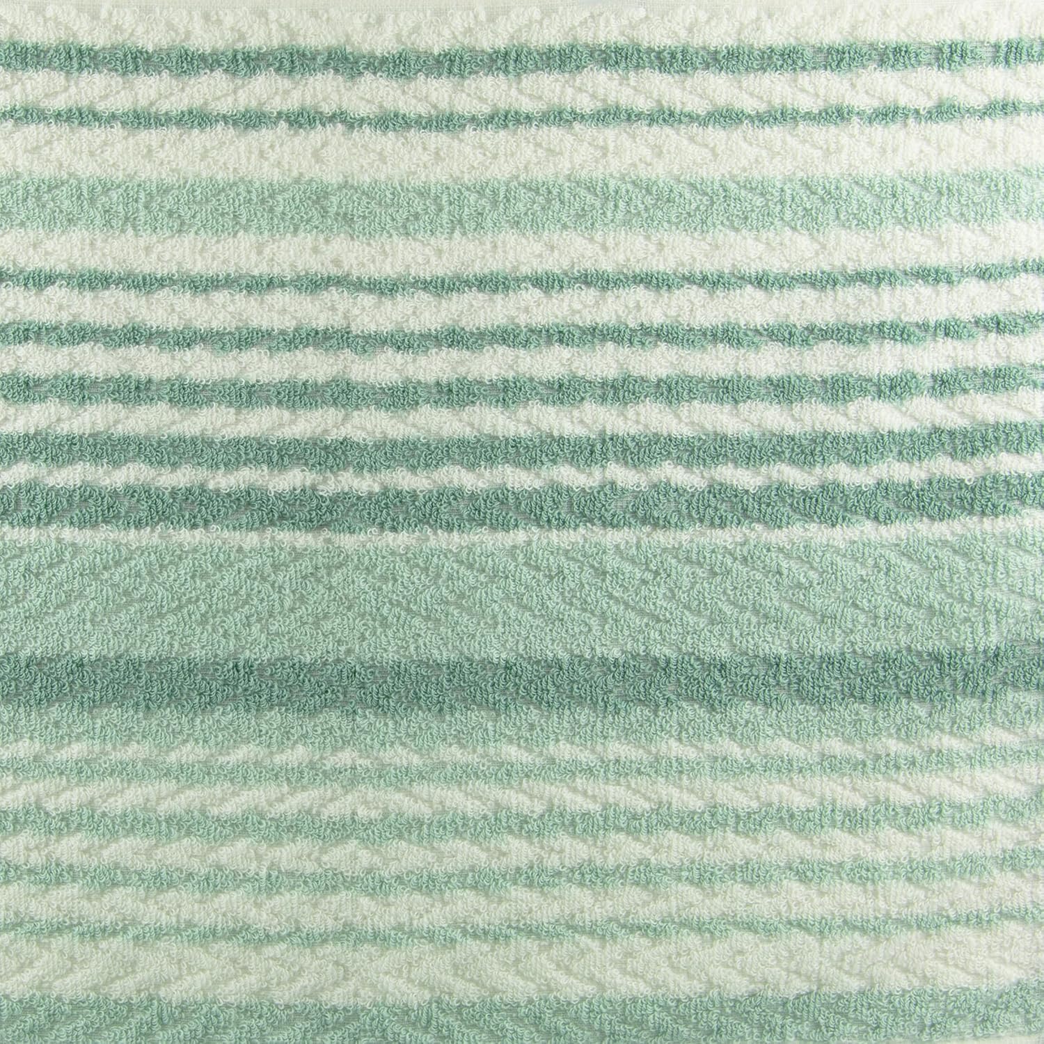 Juego de toallas de baño de tres piezas jacquard verde y blanco a rayas