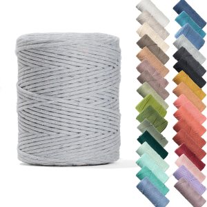 Cuerda de macramé de algodón reciclado de 0.157 in x 240 yardas, cuerda gruesa de una sola hebra hecha de algodón suave, suministros de cuerda de Cuerda de macramé de algodón reciclado de 0.157 in x 240 yardas, cuerda gruesa de una sola hebra hecha de algodón suave, suministros de cuerda de