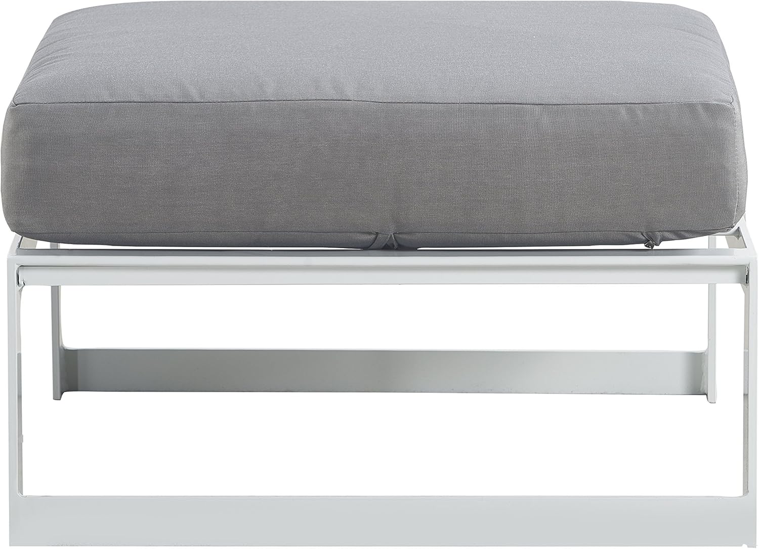 Elle Decor Modern Mirabelle – Colección de muebles modulares para patio al aire libre, marco blanco u dorado, otomano, blanco
