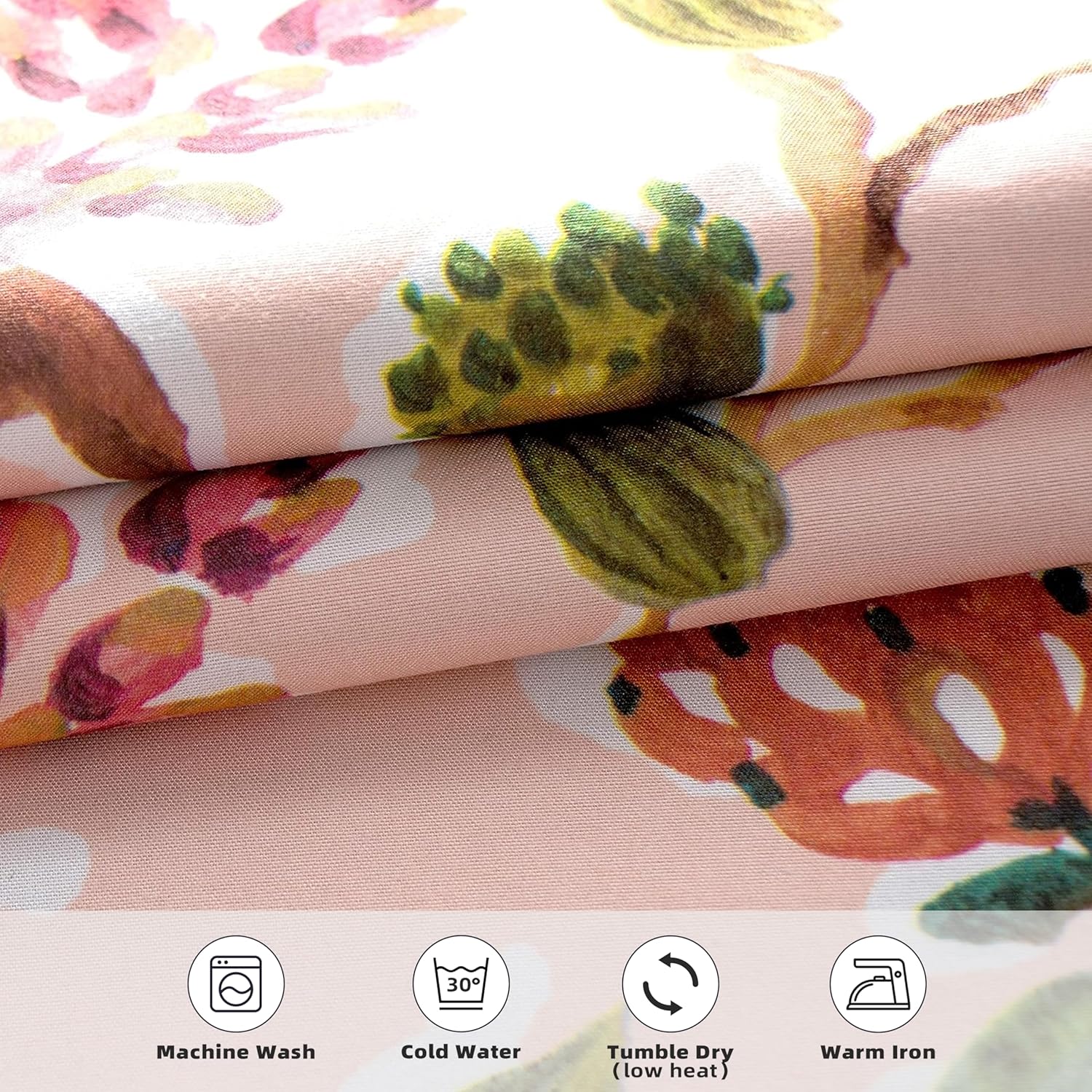 DriftAway Lauren – Cortina opaca con ojales para ventana, diseño de árbol de acuarela colorido, ahorro de energía, con aislamiento térmico, 2