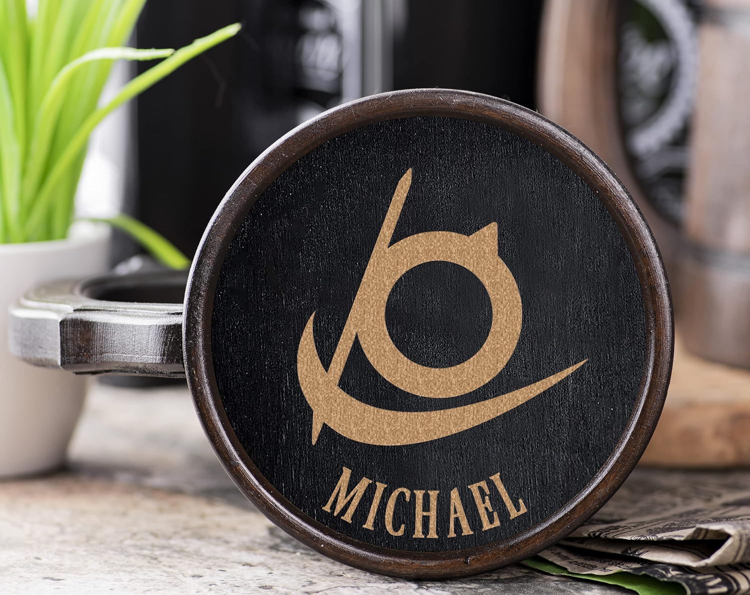 ffxiv – Taza de madera con tapa, regalo para jugadores, jarra de cerveza. Taza de cerveza de madera personalizada. Regalo personalizado para él,