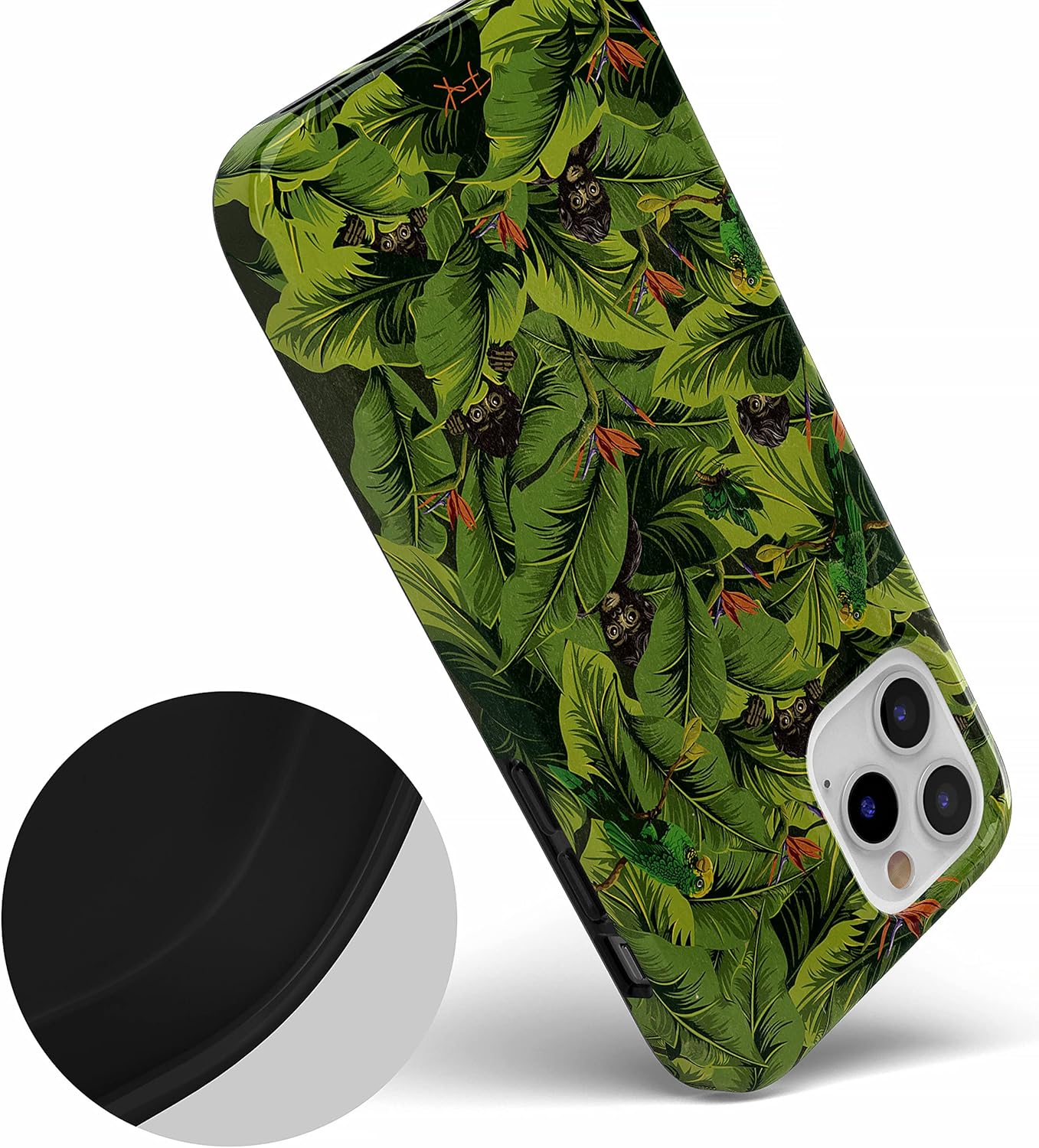 Casely Funda floral para iPhone 1212 Pro  Sneaky Monkeys  Funda Frida Kahlo Jungle