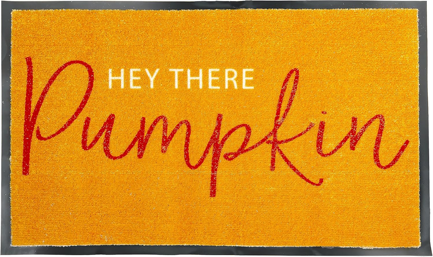Pearhead Hey There – Tapete de bienvenida de calabaza, tapete de goma antideslizante, tapete para puerta de entrada al aire libre e interior,