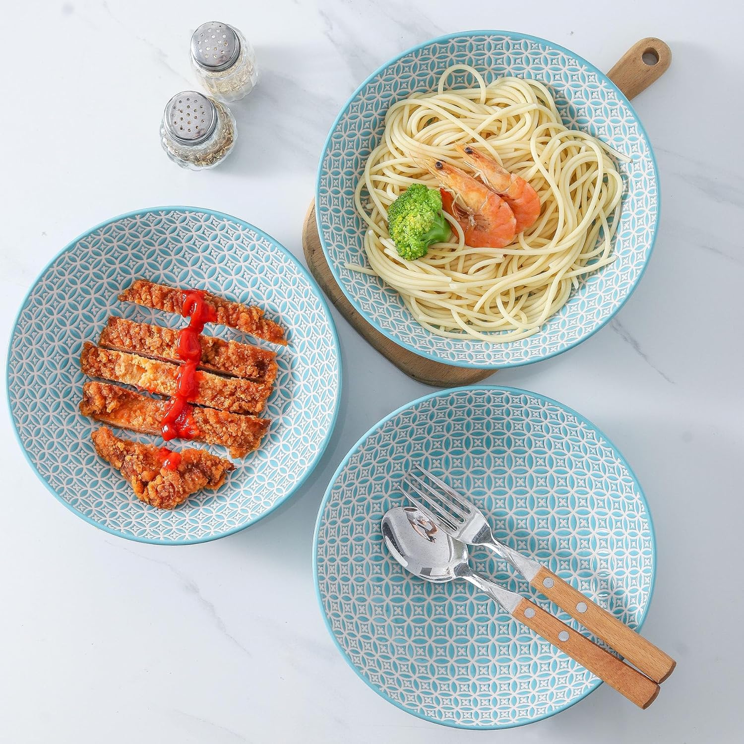 Tazones de sopa grandes de cerámica de 28 onzas, cuencos de ramen de 8 pulgadas de ancho y poco profundos para frutas, pasta, ensalada, cereales,