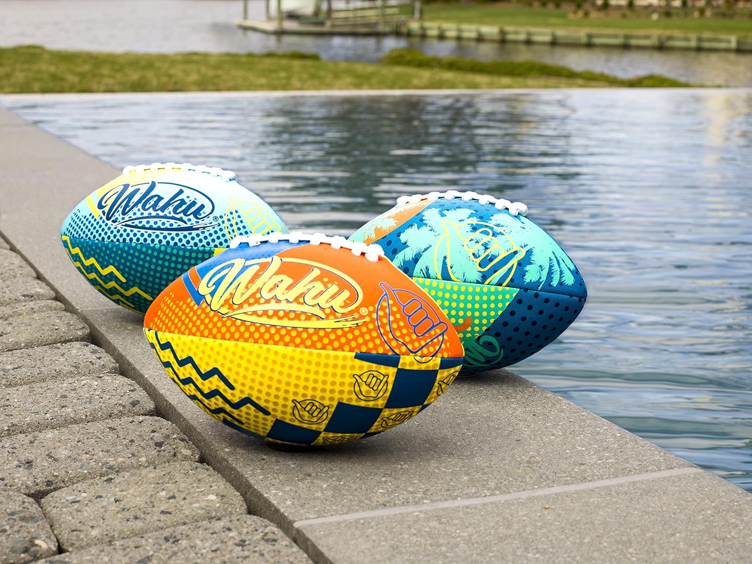 WAHU Fútbol naranja  100% impermeable con cordones reales para jugar dentro y fuera del agua, medio