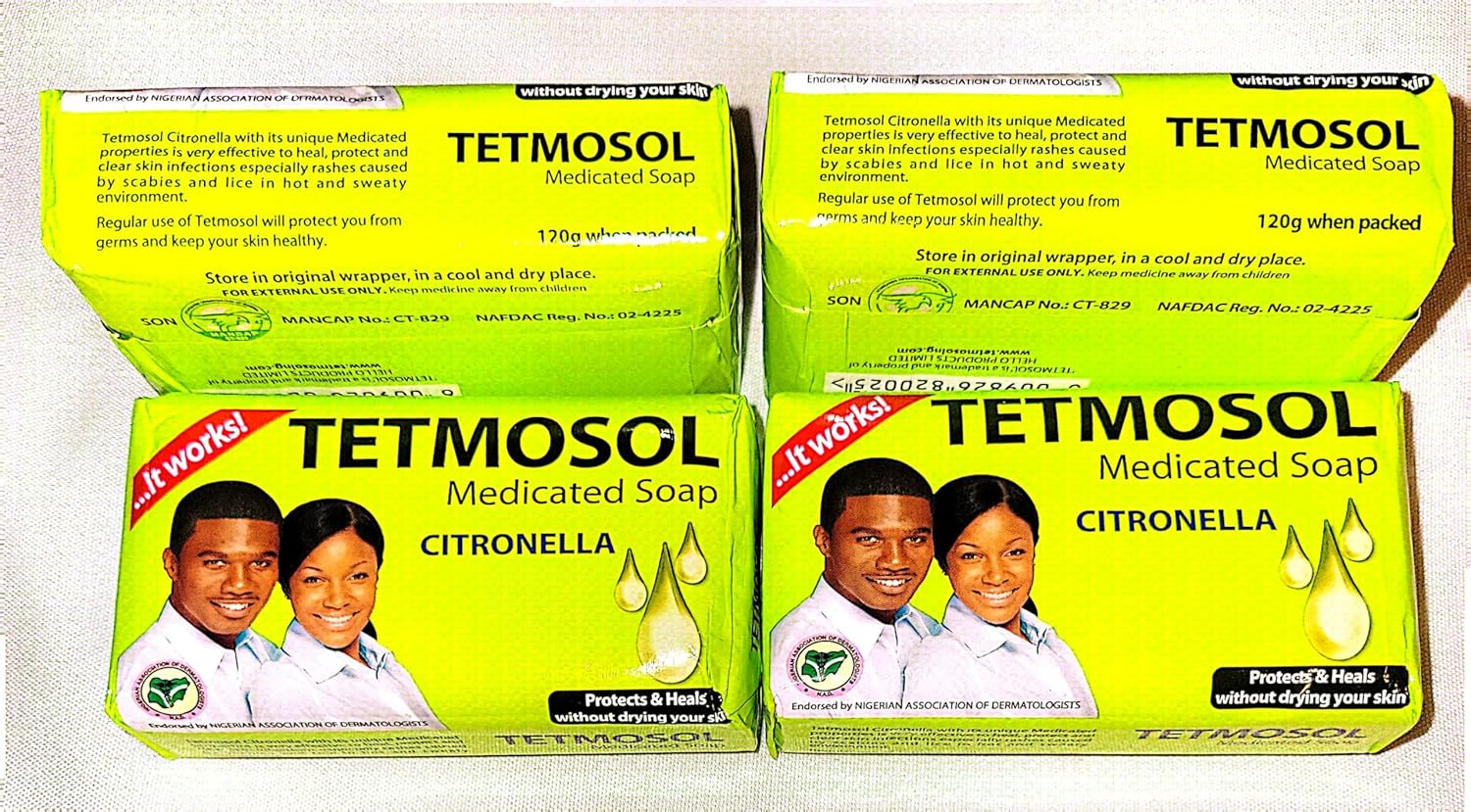 Gratiam Jabón medicado de tetmosol de gran tamaño 120 mg (4)