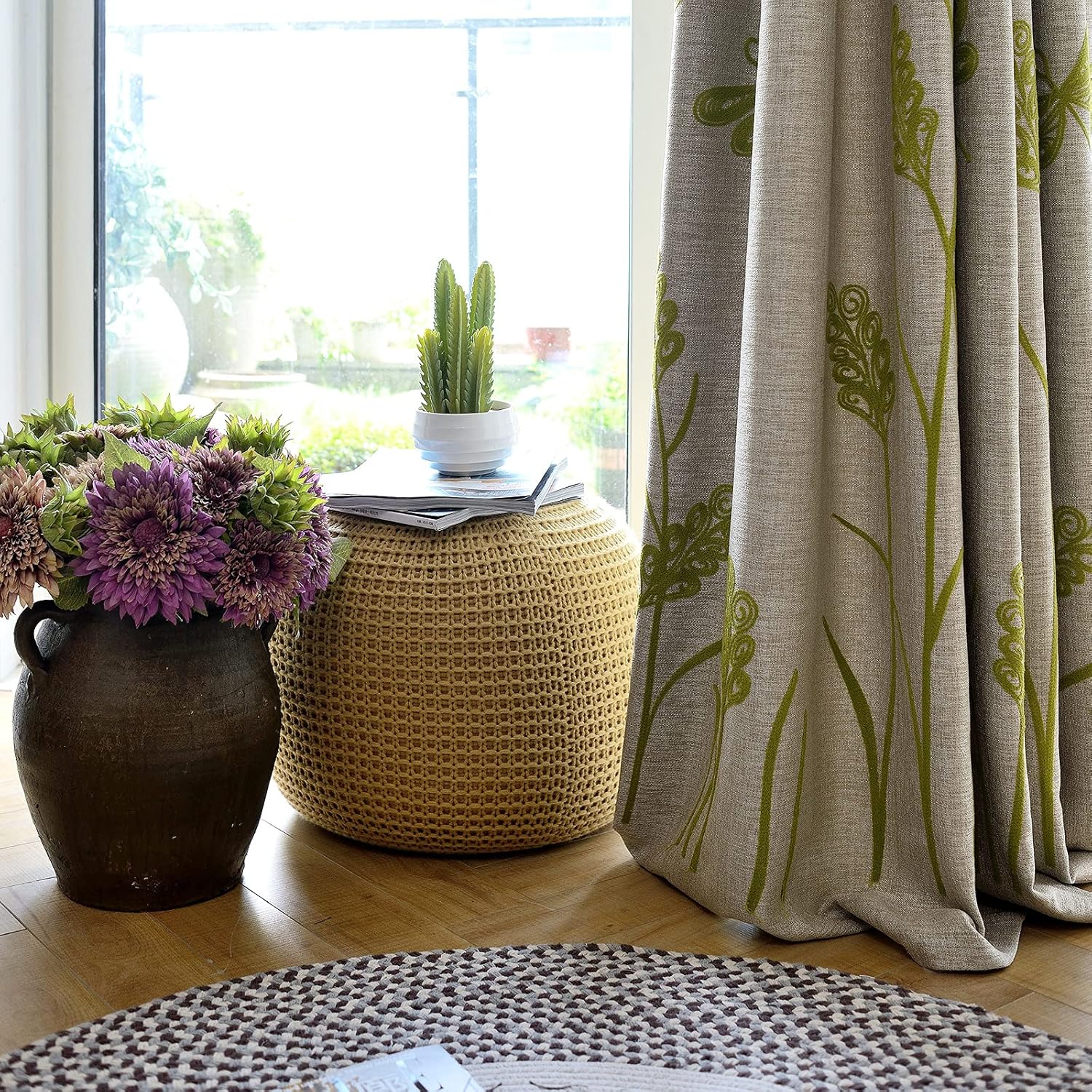 Cortinas de lino bordadas marca Melodieux