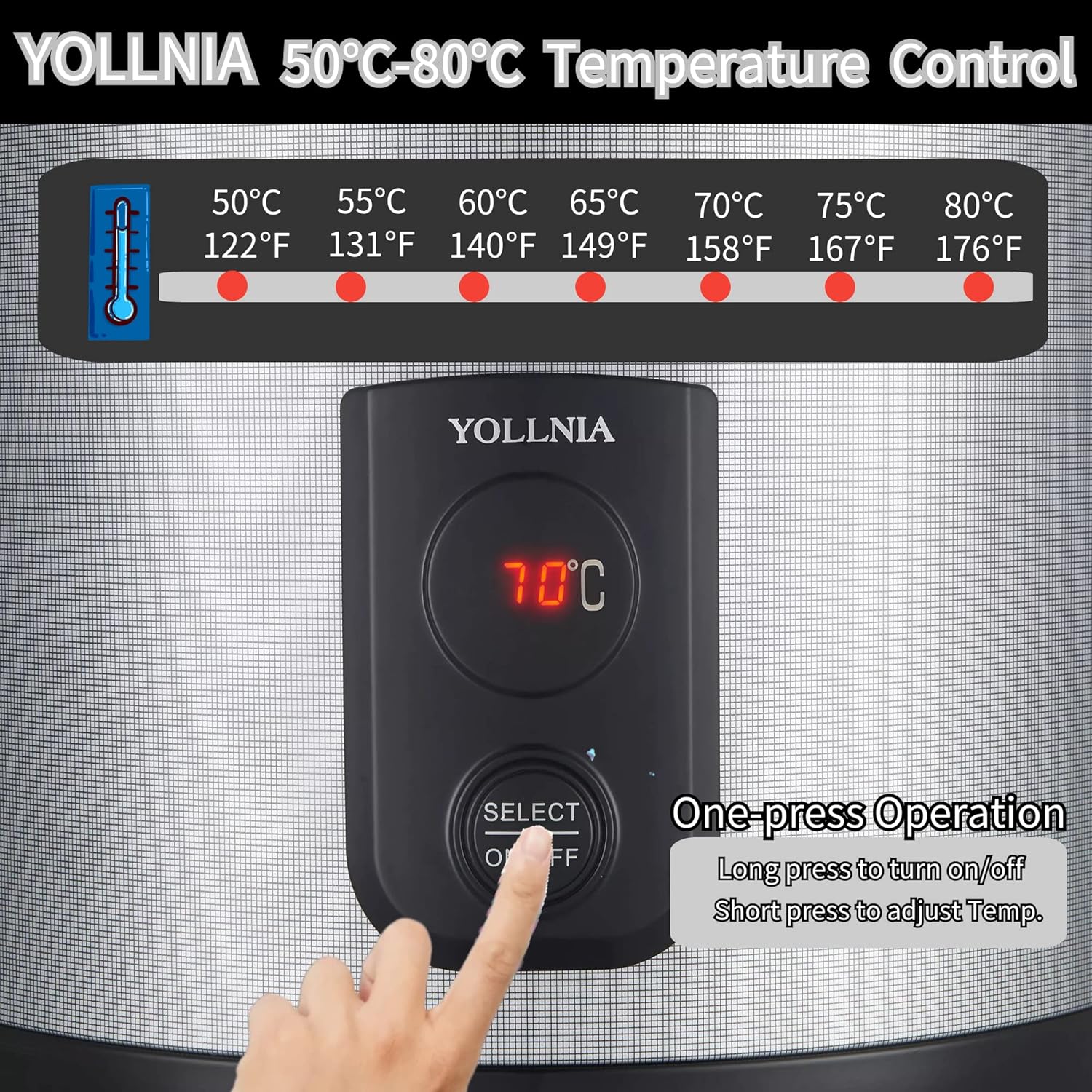 YOLLNIA Calentador de arroz comercial (no es una cocina) portátil de 18.1 cuartos de galón  100 tazas de alimentos y arroz  122  – 178  temperatura