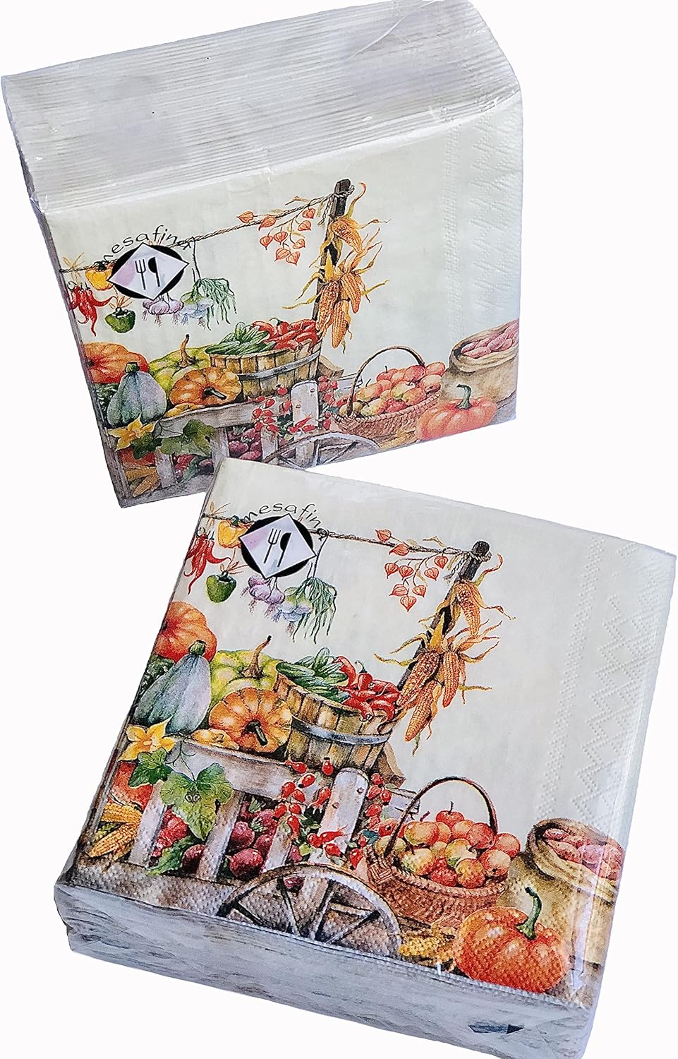 40 unidades 10×10 Happy Autumn Harvest Fruit Vegetable Stand, calabaza, manzana, remolacha, pepino, maíz, pimienta, calabaza, ñame de tomate,