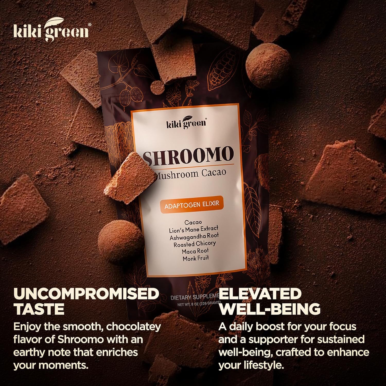 SHROOMO alternativa al café de hongos  Mezcla maestra de melena de león, Ashwagandha para claridad mental, energía y enfoque, raíz de maca,