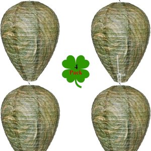 Outward Creations – Señuelo de nido de avispas – Paquete de 4 – Nido falso seguro Outward Creations – Señuelo de nido de avispas – Paquete de 4 – Nido falso seguro