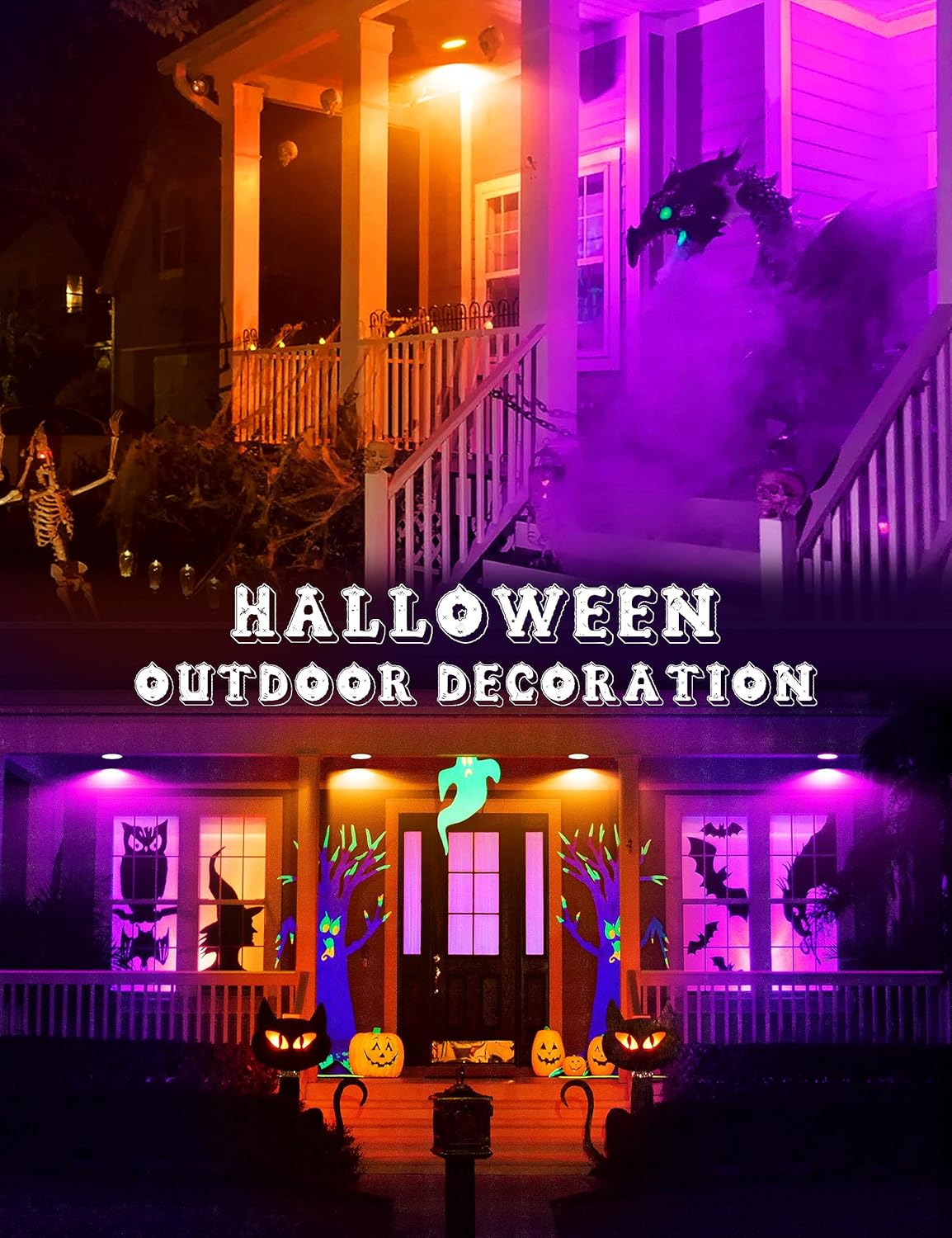 JandCase Bombillas de Halloween naranjas y moradas para exteriores, luces LED PAR30 de 12 W (equivalente a 100 W), bombillas de colores E26 para