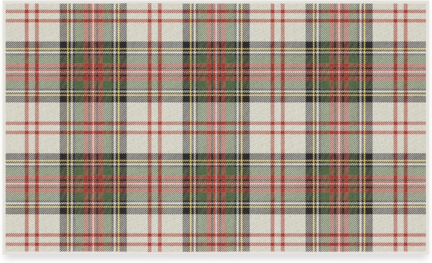 RUGGABLE Alfombra lavable de invierno a cuadros, perfecta para sala de estar, dormitorio, cocina, apta para mascotas y niños, resistente a las