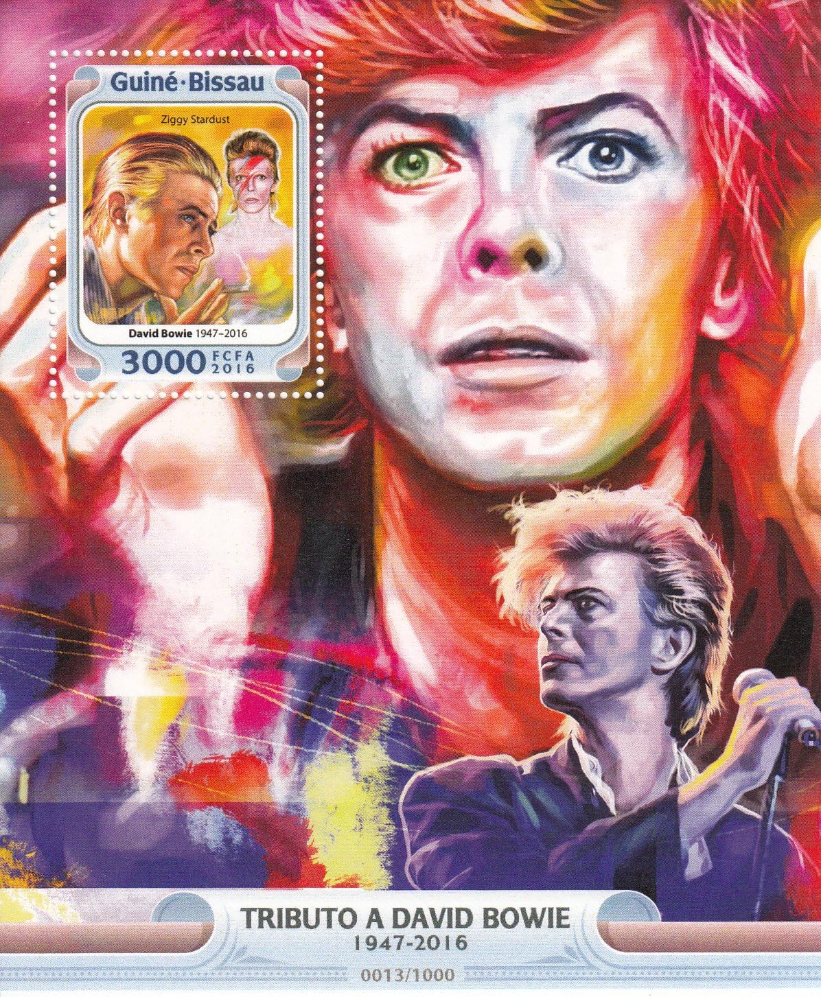Sellos de Guinea-Bissau para David Bowie, edición limitada