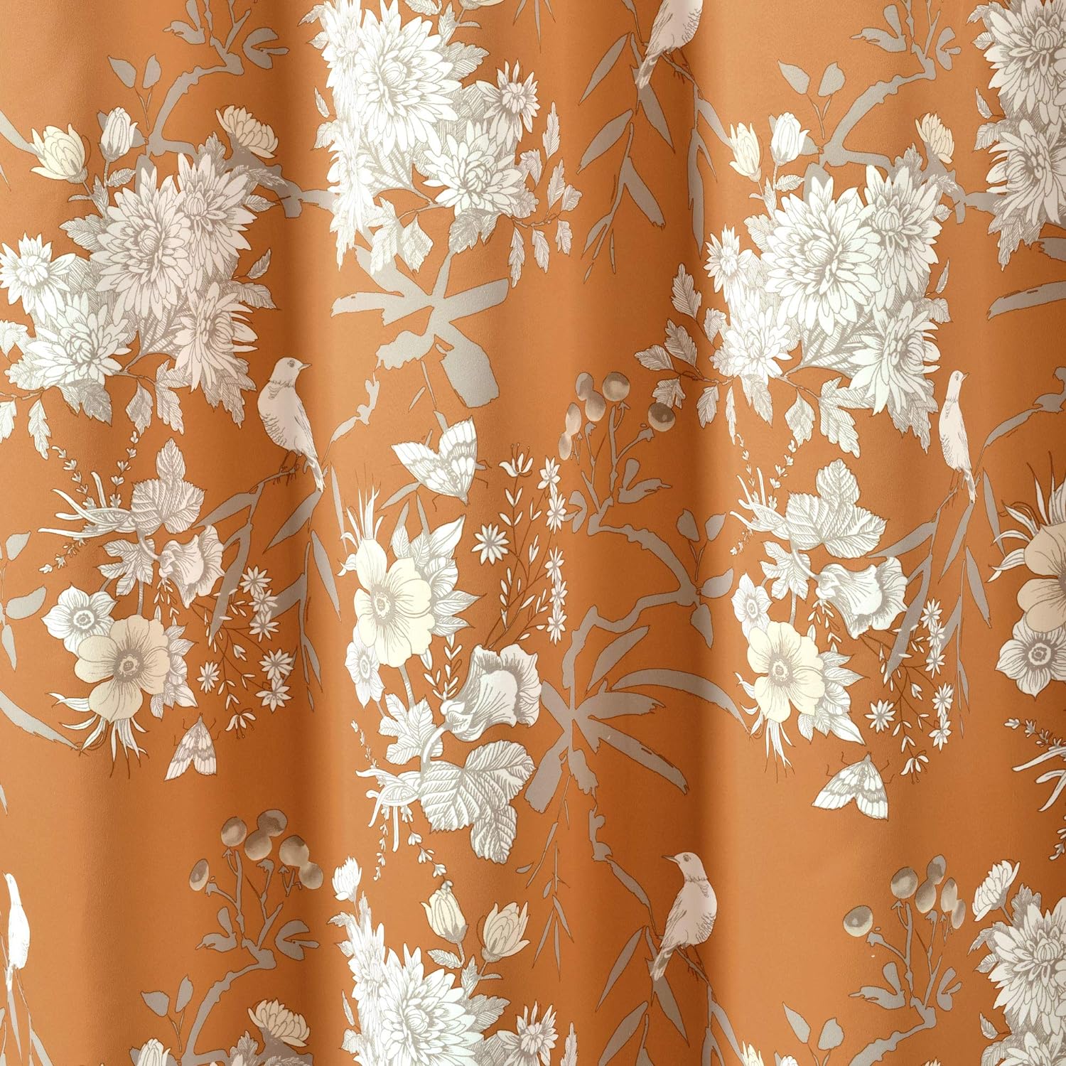 Lush Decor Botanical Garden – Set de cortinas con estampado floral y de pájaros, para oscurecer la habitación, para vivir
