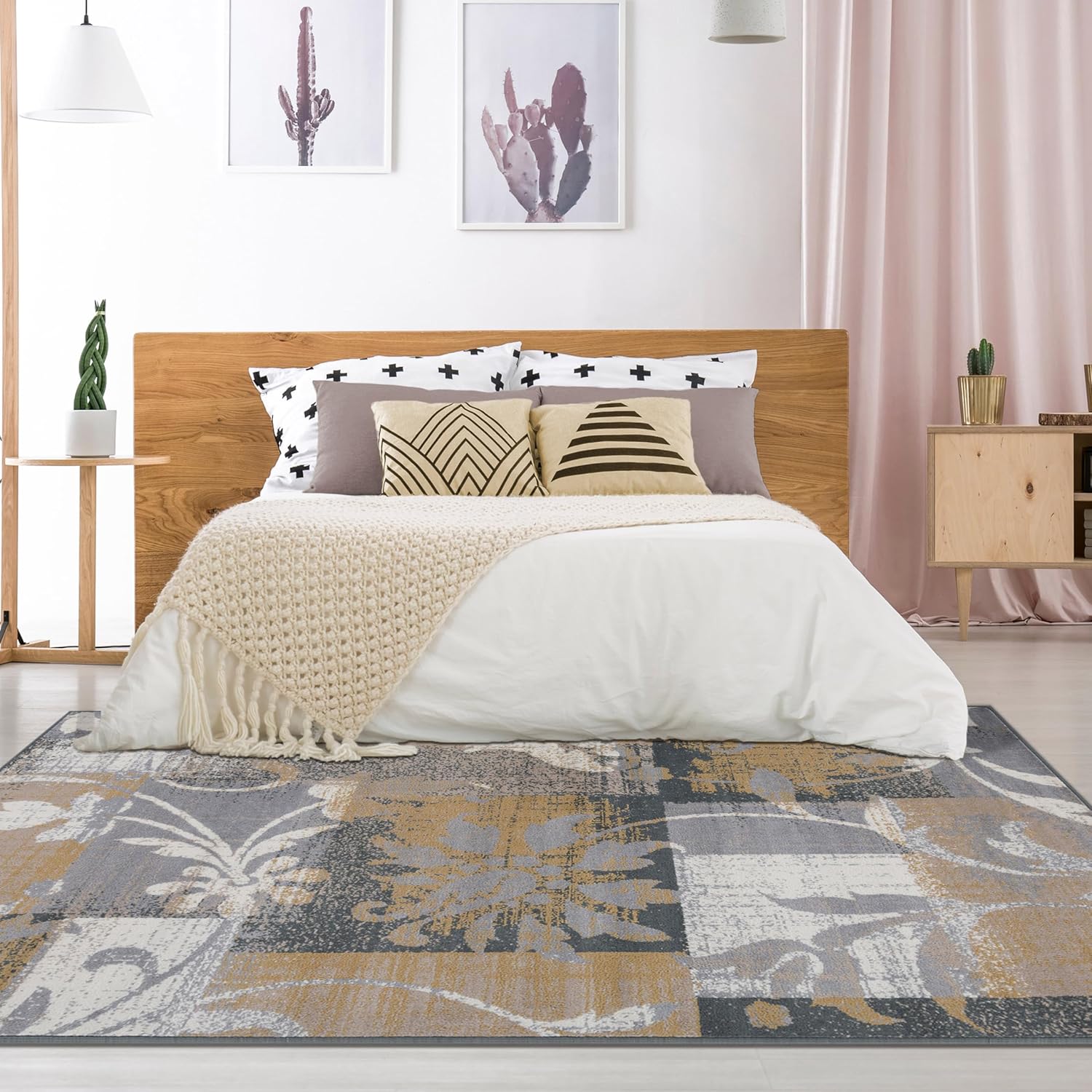 Superior Alfombra interior con respaldo de yute, perfecta para entrada, oficina, sala de estarcomedor, dormitorio, cocina, piso, decoración moderna