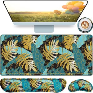 QOMOLAMA Juego de alfombrillas de mouse para juegos 4 en 1, alfombrilla de mouse grande de 35.4 x 15.7 pulgadas, reposamuñecas para teclado, QOMOLAMA Juego de alfombrillas de mouse para juegos 4 en 1, alfombrilla de mouse grande de 35.4 x 15.7 pulgadas, reposamuñecas para teclado,