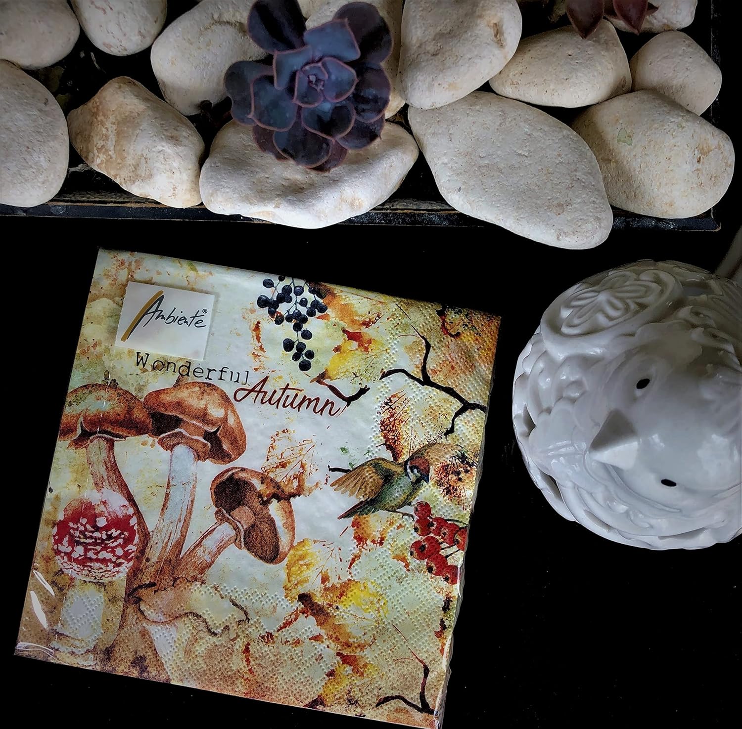 Servilletas de hongos de 13 x 13 pulgadas para Decoupage, servilletas de papel de Acción de Gracias, servilletas de papel desechables de otoño,