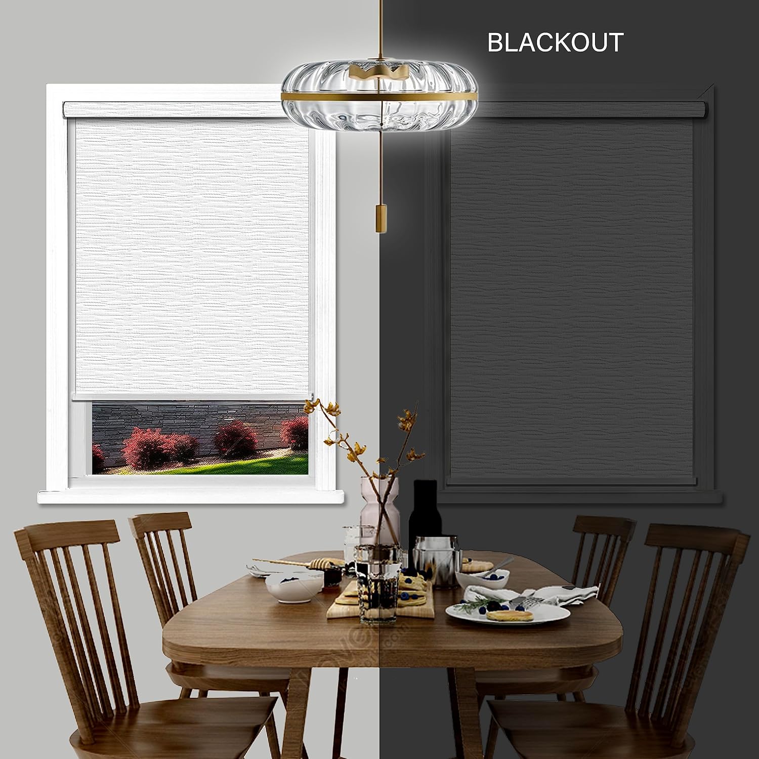 Persianas enrollables motorizadas con control remoto (persianas de ventanapersianas) con batería recargable incorporada. Smart Home compatible con