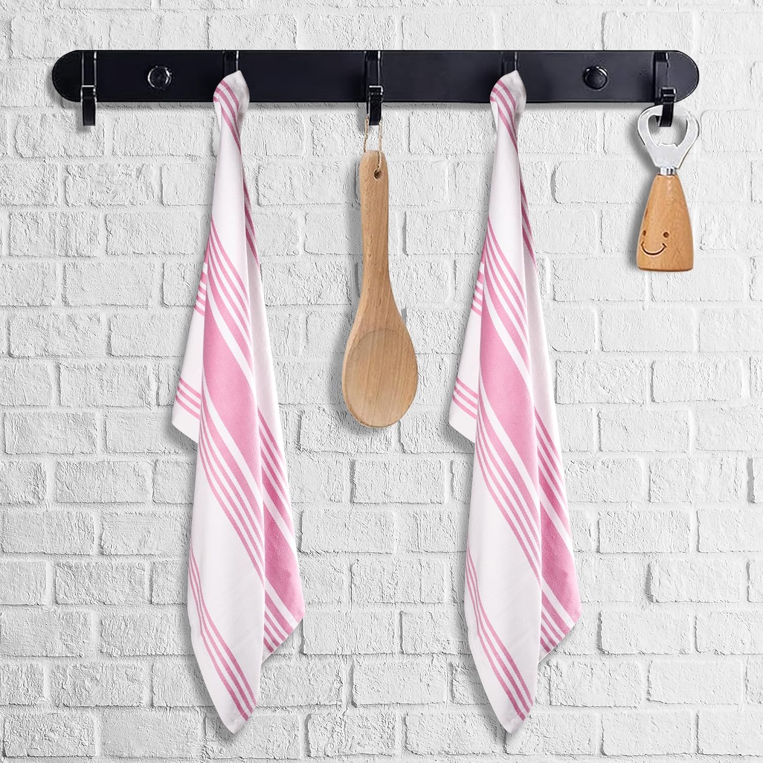 Urban Villa Toallas de cocina (20 x 30 pulgadas, paquete de 6) toallas de cocina extra grandes de alta calidad para cocina, paños de cocina rosa y