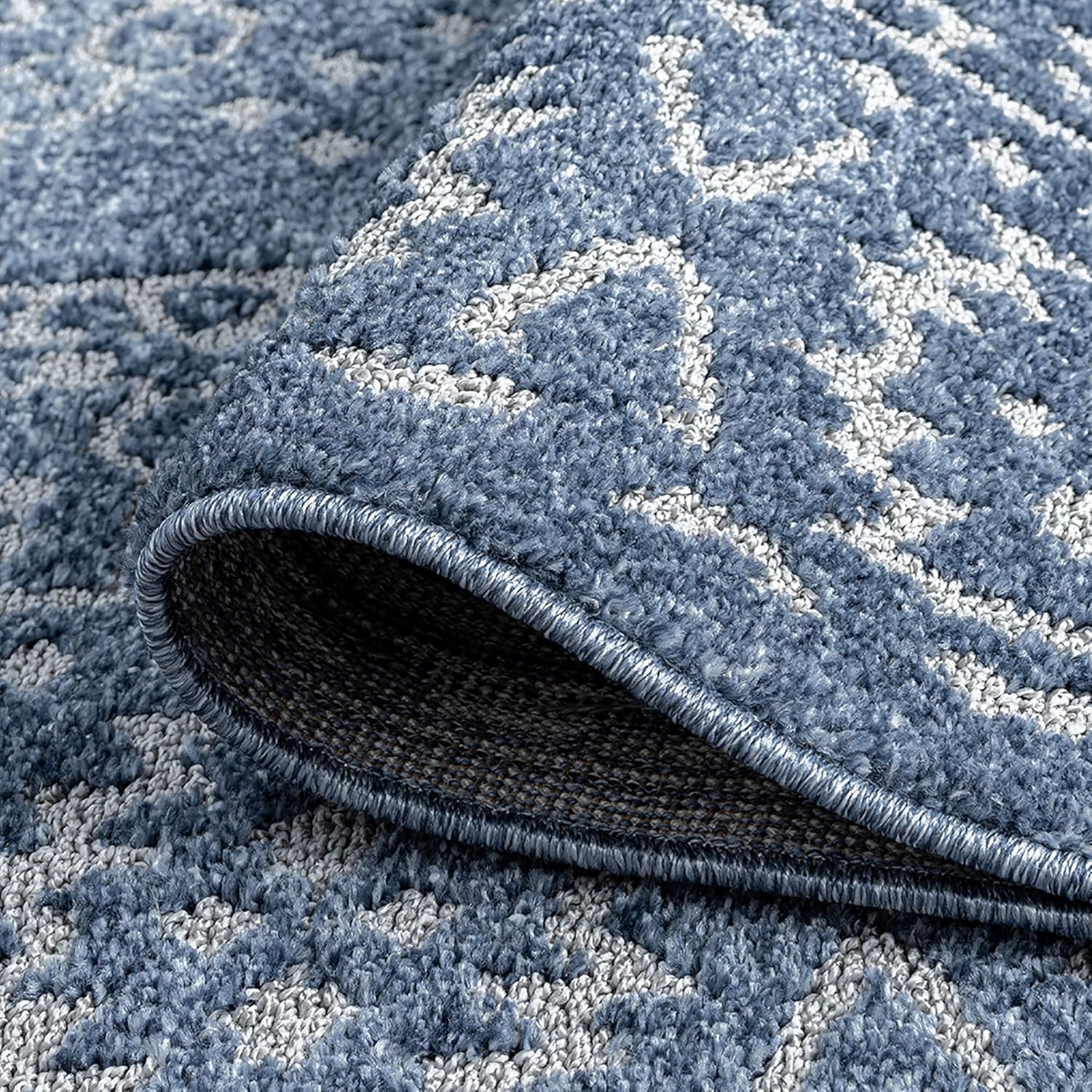 Mabel – Alfombra de área azul de 5 x 7 pies, 5 x 7, alfombra de área para sala de estar, comedor, alfombra de dormitorio, alfombra de entrada