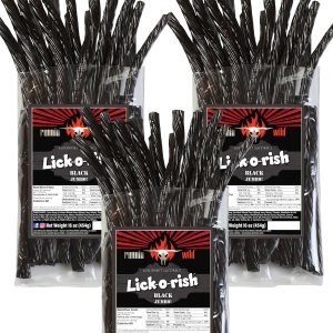 Caramelo de regaliz negro Lick-o-rish 3 libras en total (juego de 3 bolsas, 1 libra cada una) Caramelo de regaliz negro Lick-o-rish 3 libras en total (juego de 3 bolsas, 1 libra cada una)