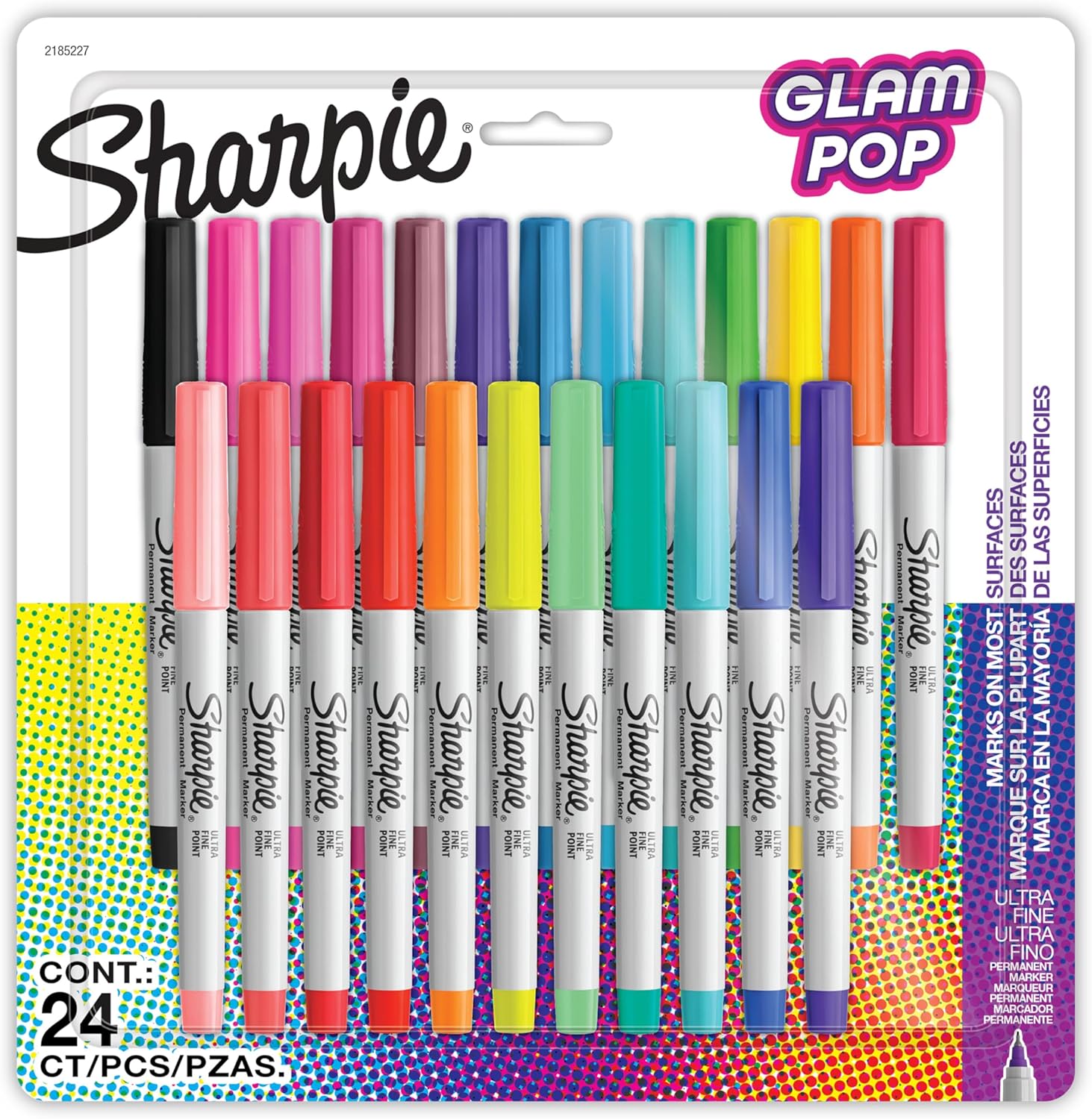SHARPIE Glam Pop – Marcadores permanentes, juego de marcadores de punta ultrafina, rellenos de calcetines, suministros de arte, regalos para