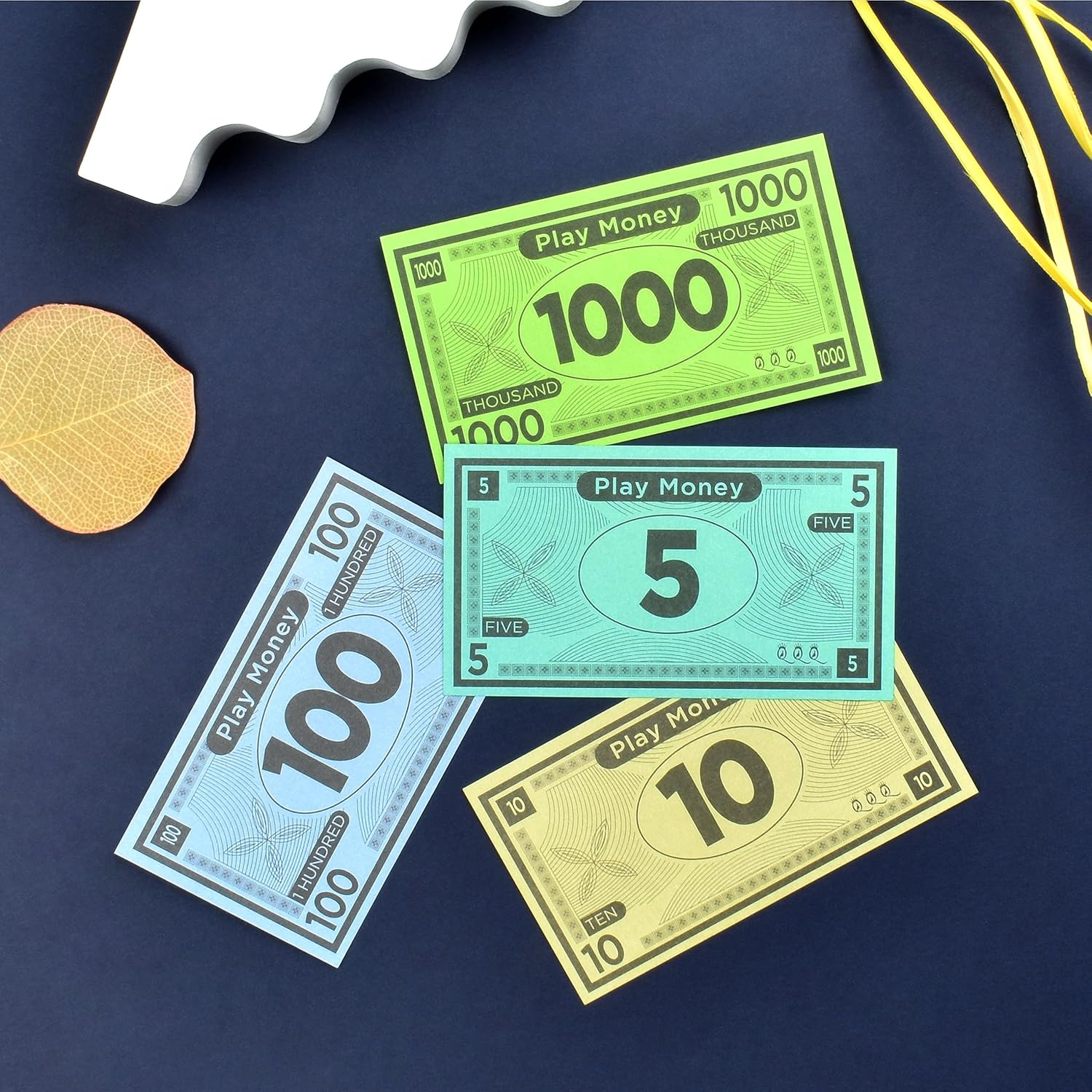 Dinero de juego adecuado para juegos de mesa Monopoly  480 piezas de 60 billetes de cada denominación  Papel de impresión de doble cara para cajero