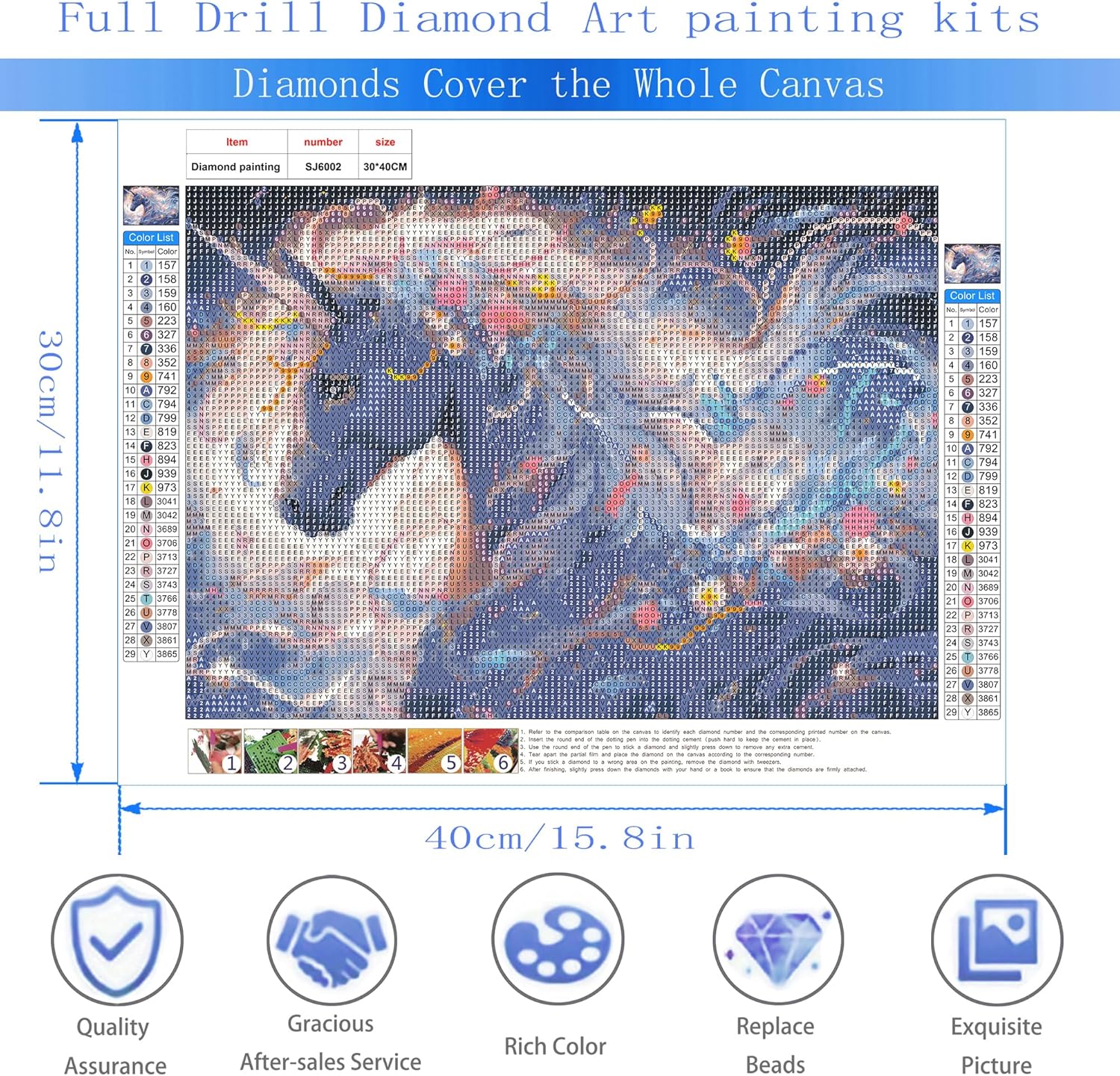 Rheskbecy Kit de pintura artística de caballo con diamantes para adultos, caballo 5D, pintura de gemas de taladro completo, pintura de puntos