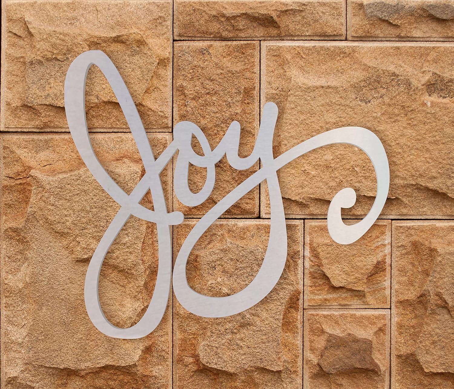 Arte de pared de metal, letrero de metal, palabras de metal, alegría, para arte de pared fotográfico o decoración de Navidad, calidad de reliquia