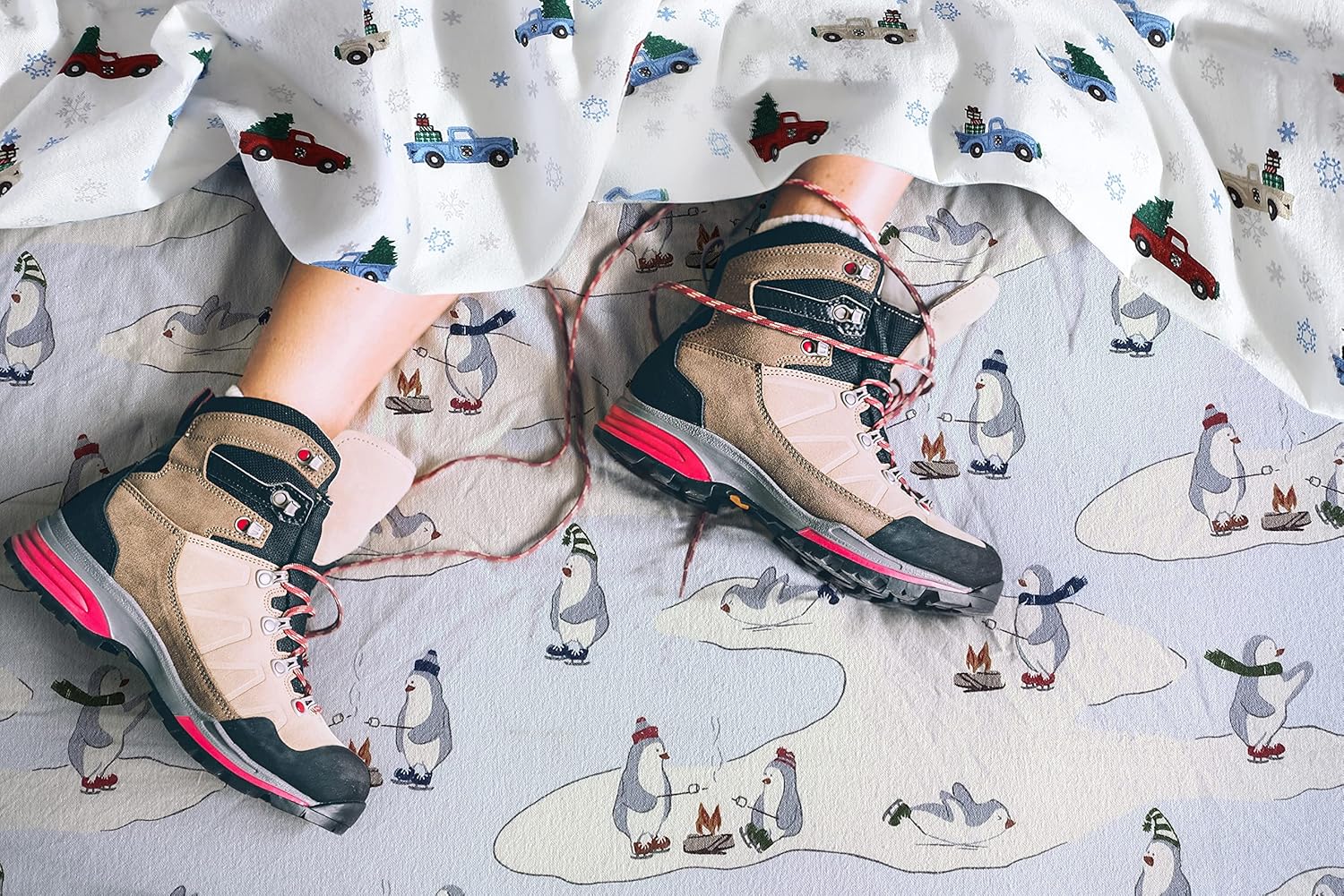 Eddie Bauer – Juego de sábanas de tamaño Queen, de franela de algodón, cepillado para mayor suavidad, acogedora decoración para el hogar (Skating