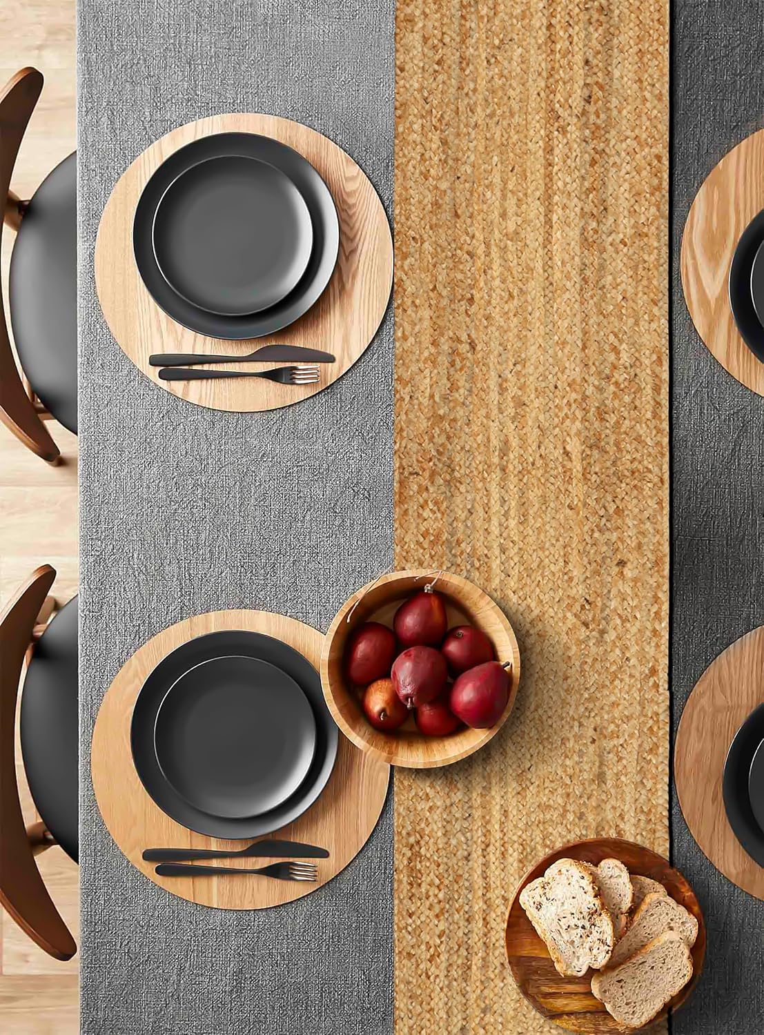 Camino de mesa reversible de yute de 72 pulgadas de largo para ajustes de mesa para decoración de mesa de comedor, tamaño 13 x 72 pulgadas, camino