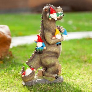 Malister Estatuas de jardín de gnomos de dinosaurio de 14 pulgadas para decoración de jardín de otoño e invierno, estatuas de gnomos de jardín, Malister Estatuas de jardín de gnomos de dinosaurio de 14 pulgadas para decoración de jardín de otoño e invierno, estatuas de gnomos de jardín,