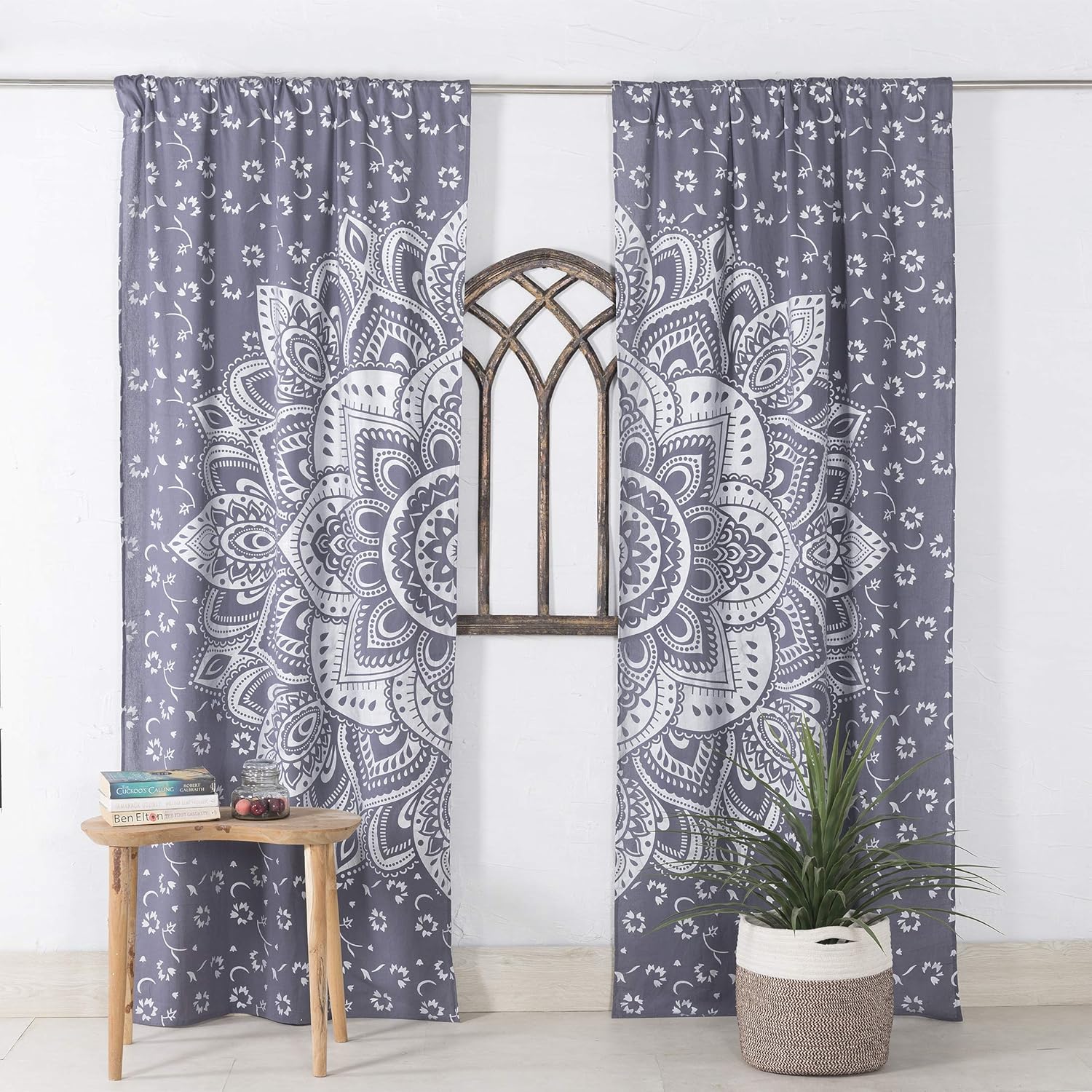 Popular Handicrafts – Paneles de cortina estilo Indio Hippie Bohemio Hermosa Mandala Color Ombre
