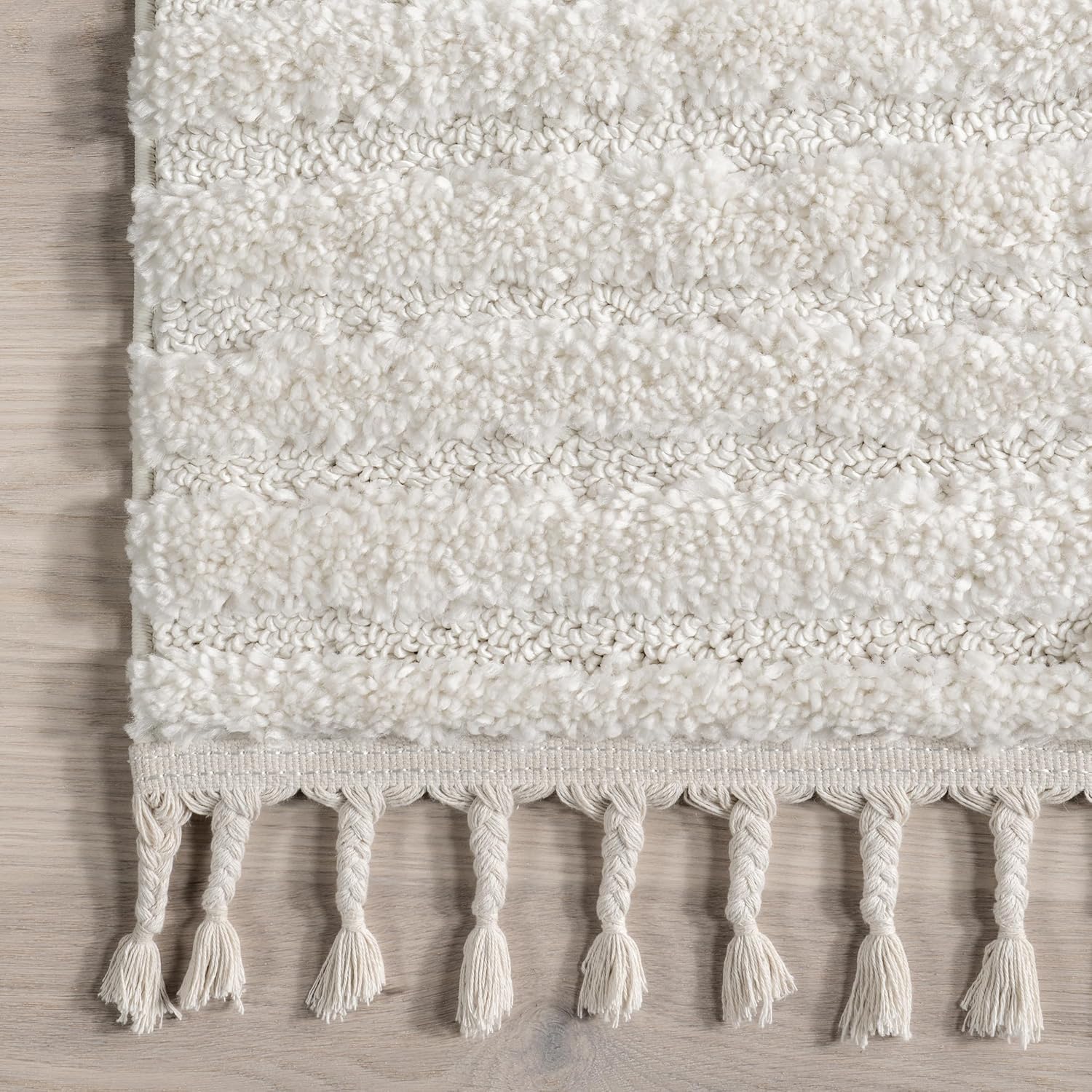 nuLOOM Risette – Alfombra de pasillo sólida de 2 x 8 pies para sala de estar, dormitorio, comedor, guardería, entrada, pasillo, color marfil