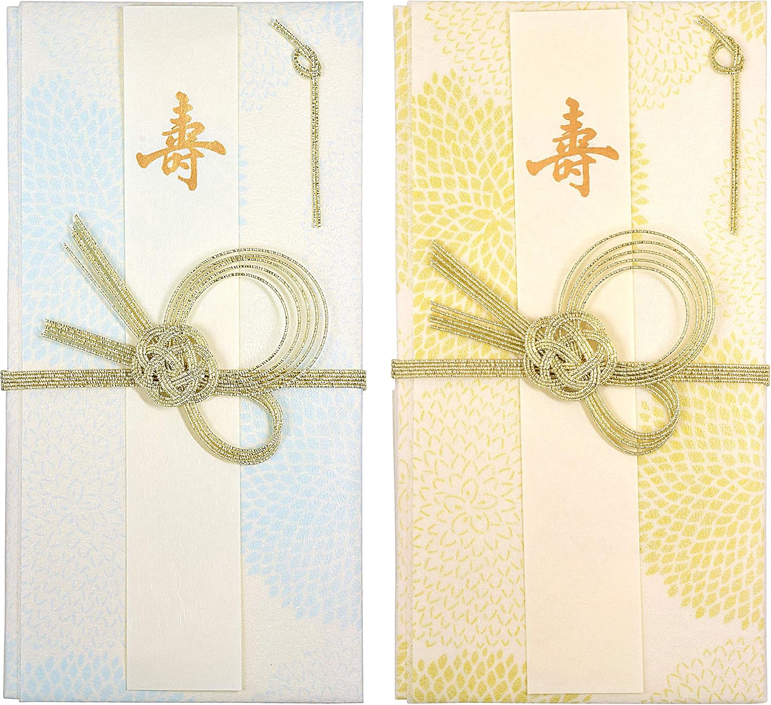 Sobre de dinero japonés Mino Washi, diseño WAKA Shugi Bukuro para celebración, regalo de boda, harina dorada, diseño de harina azul