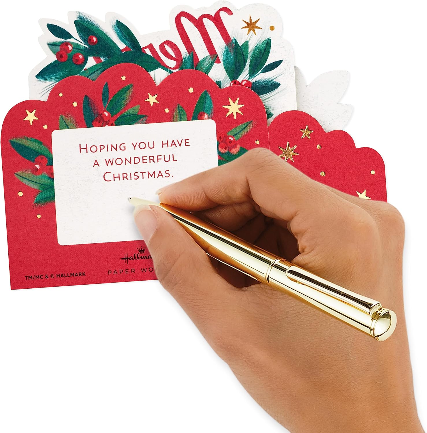Hallmark Paper Wonder – Mini tarjetas de Navidad emergentes (3 tarjetas con sobres camión rojo, cardenal, feliz y brillante)