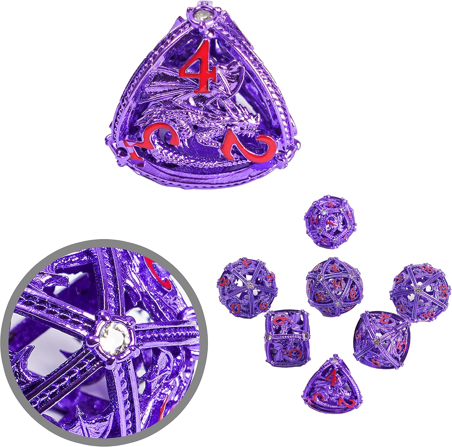 Juego de dados de Dungeons and Dragons DND, juego de dados de metal D&D D20 poliédricos para DND RPG MTG Dungeon and Dragons juego de mesa de juego