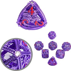 Juego de dados de Dungeons and Dragons DND, juego de dados de metal D&D D20 poliédricos para DND RPG MTG Dungeon and Dragons juego de mesa de juego Juego de dados de Dungeons and Dragons DND, juego de dados de metal D&D D20 poliédricos para DND RPG MTG Dungeon and Dragons juego de mesa de juego