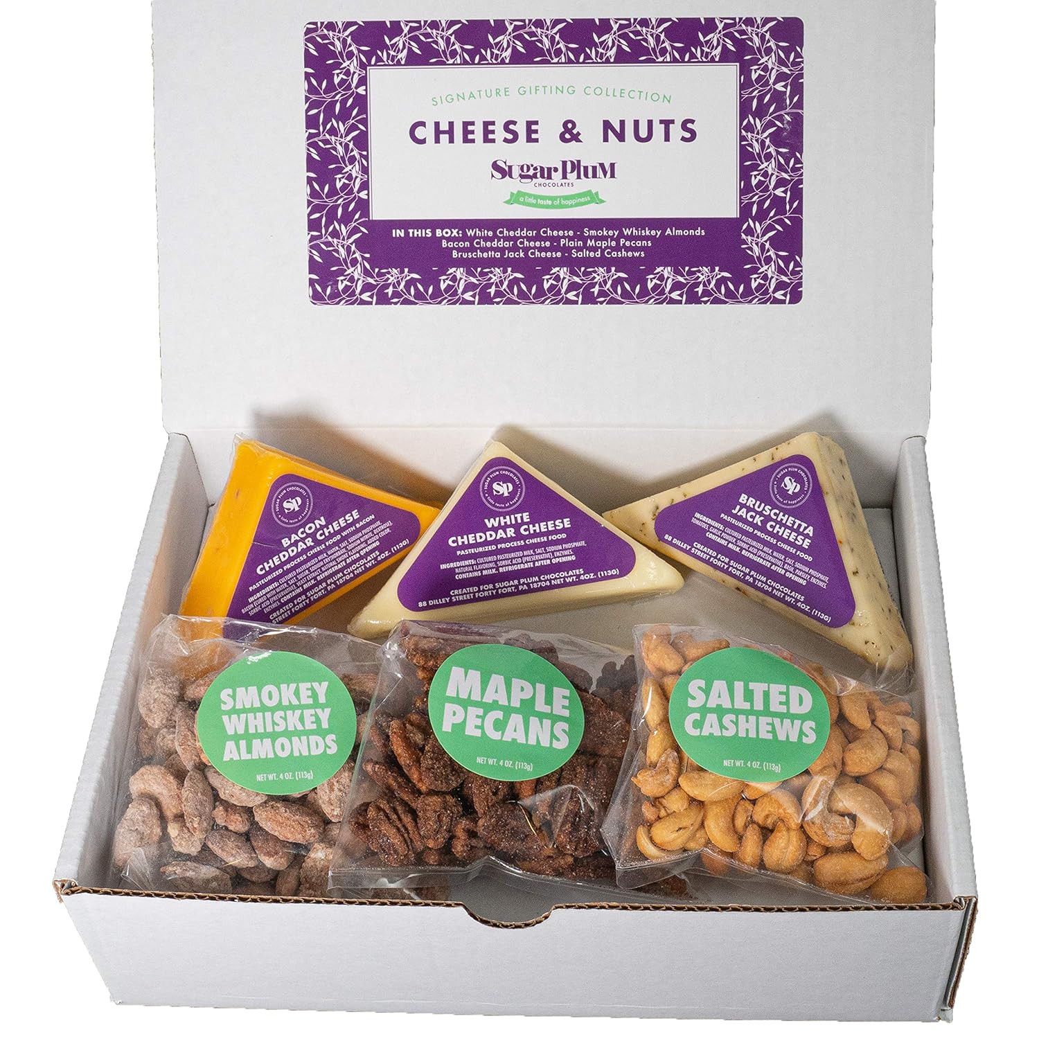 Cesta de regalo de queso y nueces, incluye anacardos, almendras, nueces, quesos Jack y Cheddar, gran canasta Goft para adultos para hombres, ella,