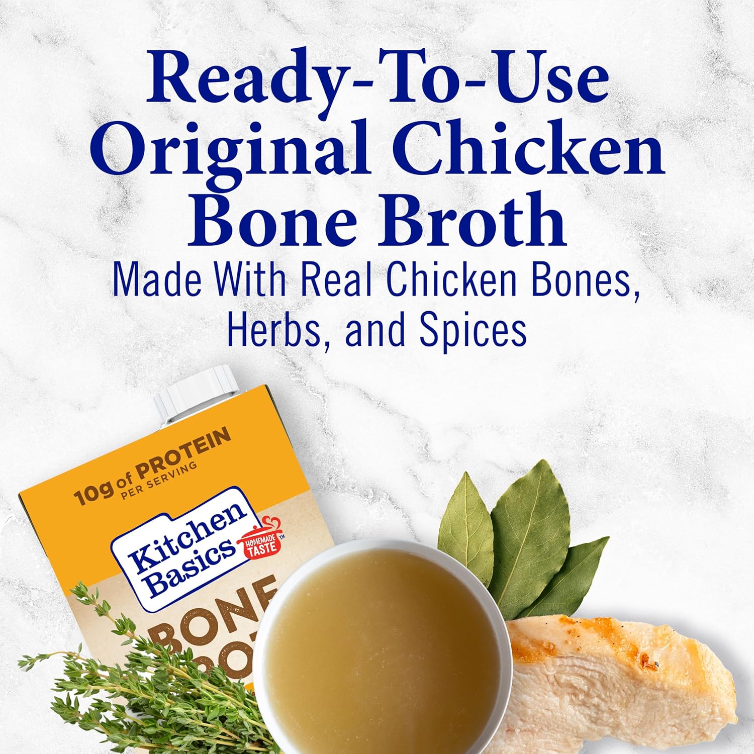 Kitchen Basics Caldo de hueso de pollo original (keto amigable), 32 fl oz (paquete de 12)