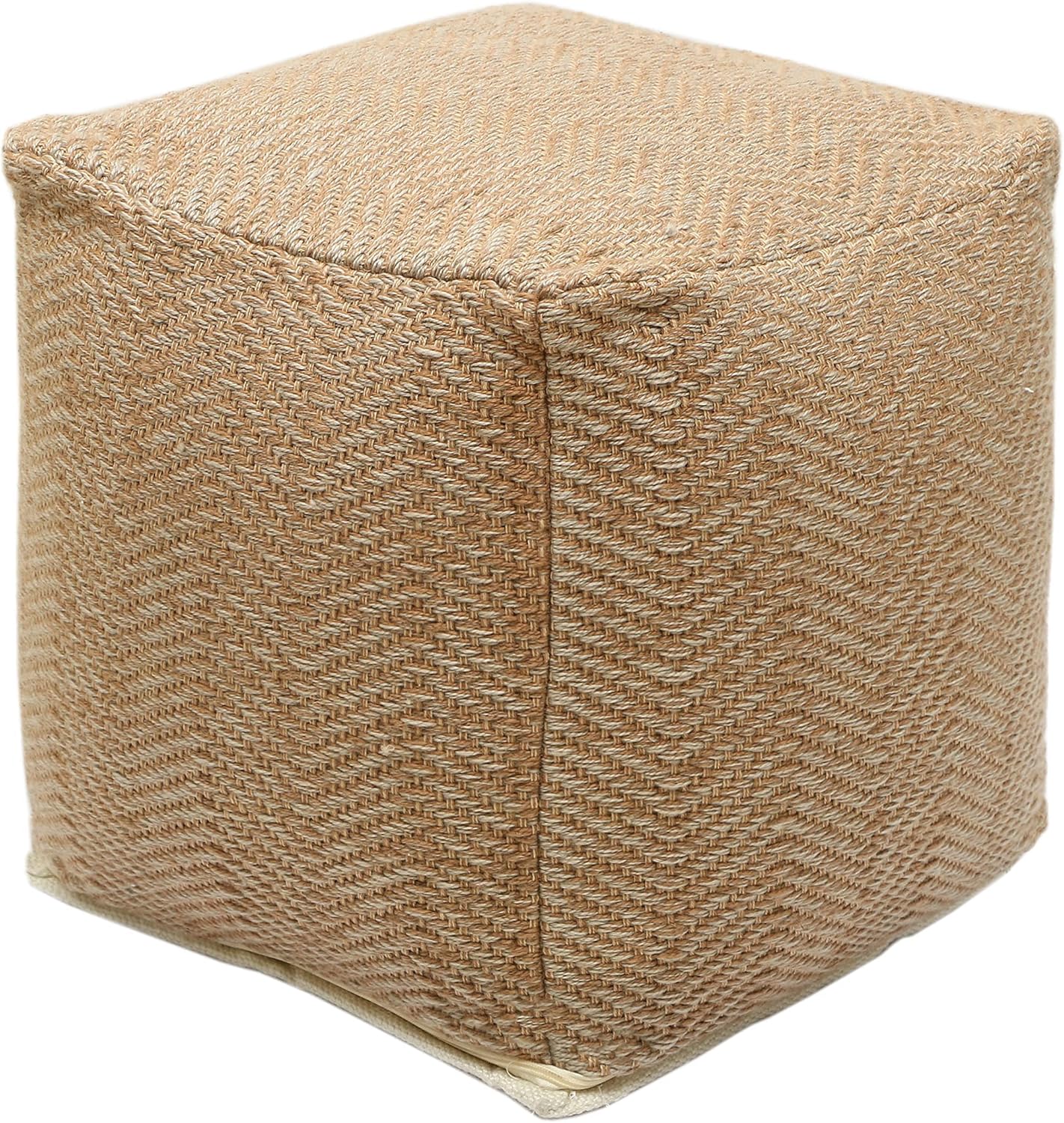 Puf otomano tejido a mano para interiores y exteriores, reposapiés, cubierta de cremallera con relleno, silla de piso impresa, para sala de estar,