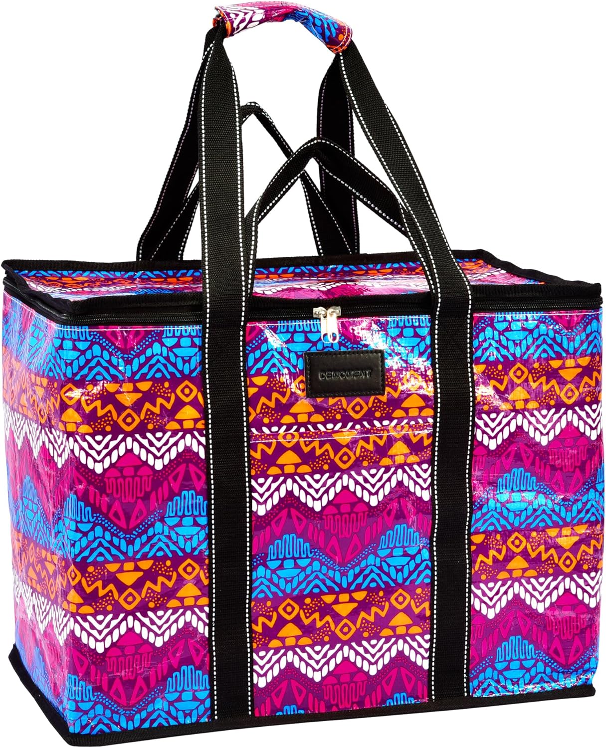 DEMOMENT Bolsa de asas de compras duradera reutilizable con bolsillos para cocina, supermercado, camping, playa, almacenamiento