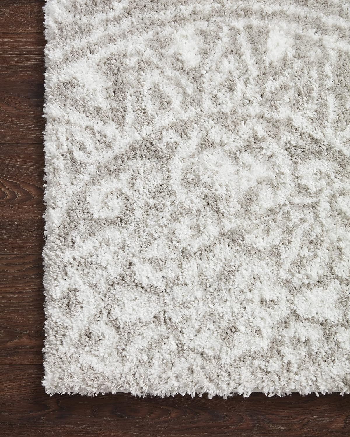 Loloi II Bliss Shag Collection BLS-06 – Alfombra decorativa gris y marfil de 2 pies y 3 pulgadas x 4 pies